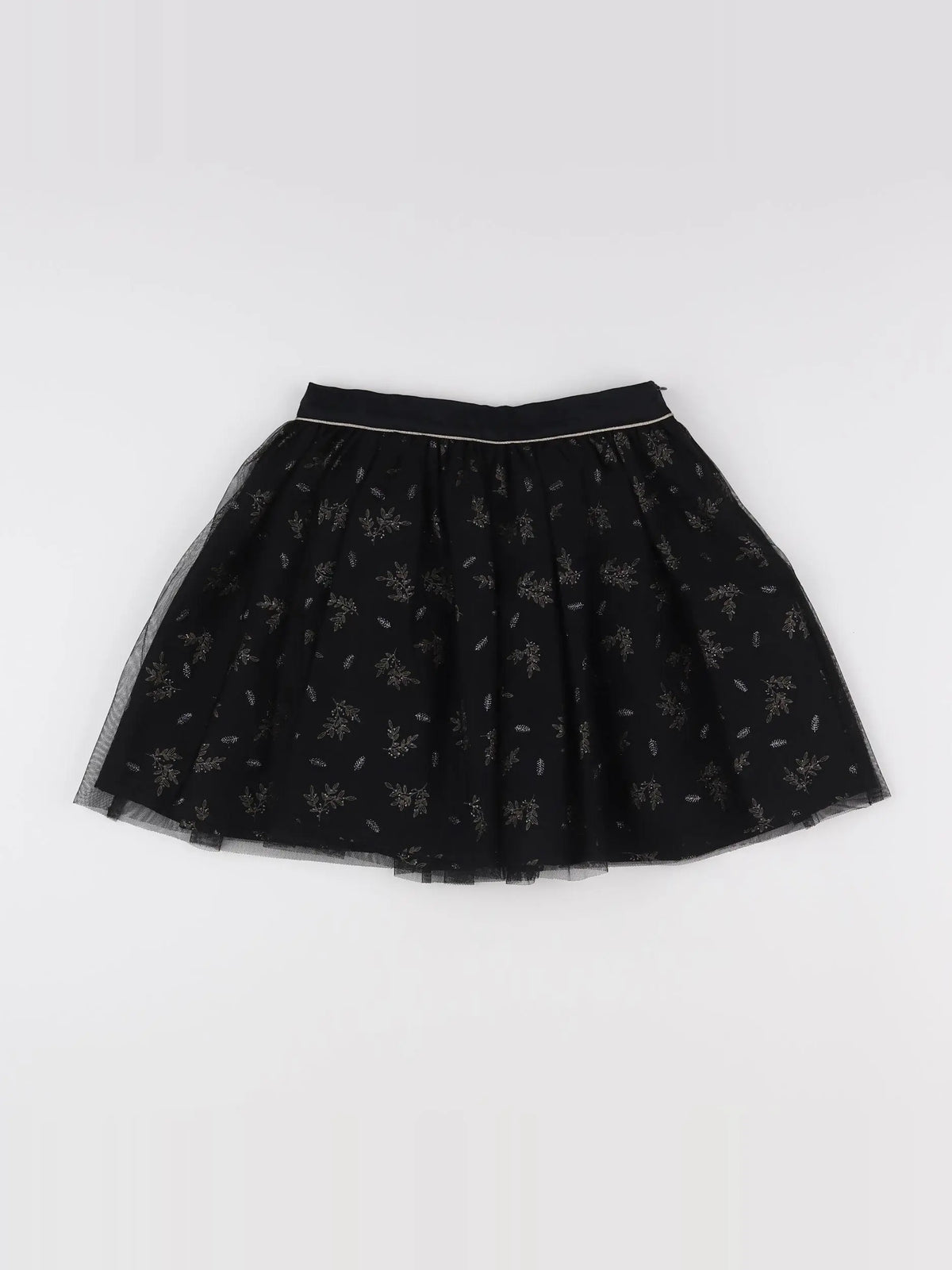 Vertbaudet - jupe noir, or - 8 ans