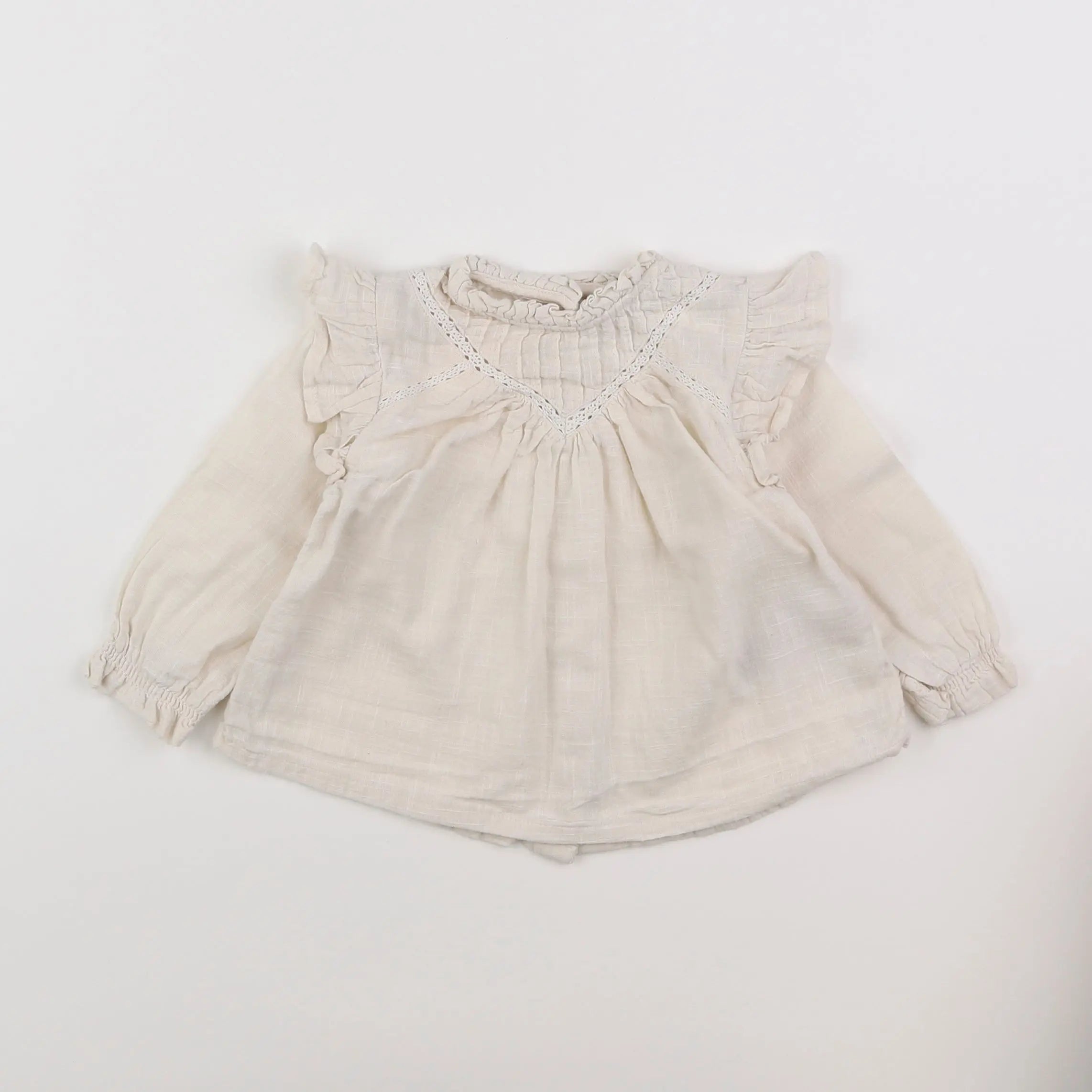 Vertbaudet - blouse beige - 12 mois