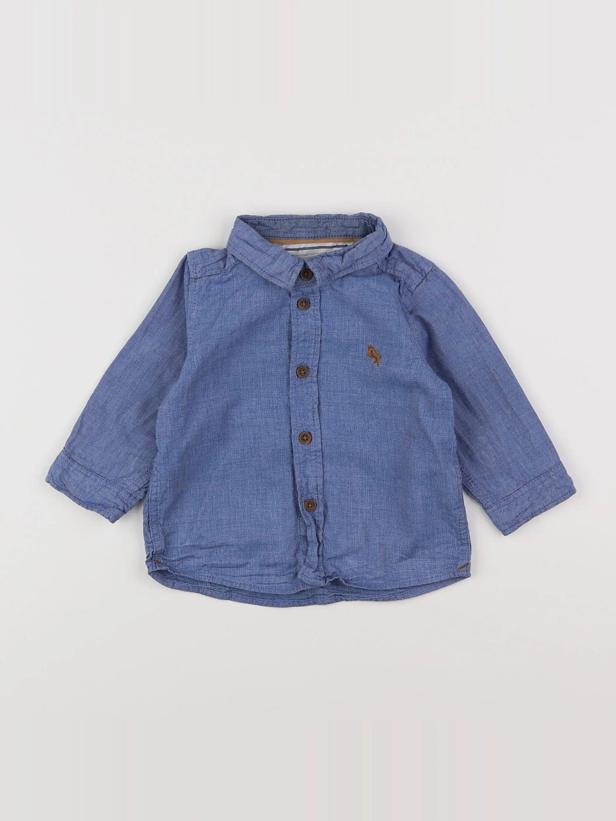 H&M - chemise bleu - 3/6 mois