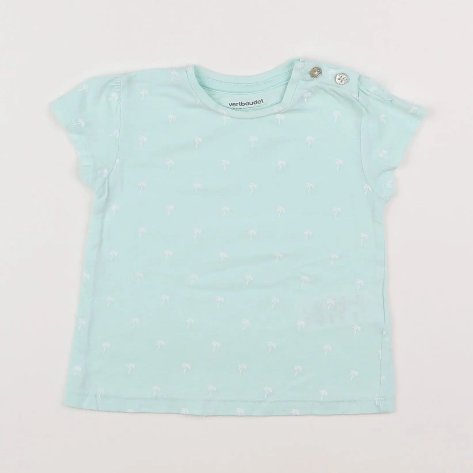 Vertbaudet - tee-shirt bleu, blanc - 6 mois