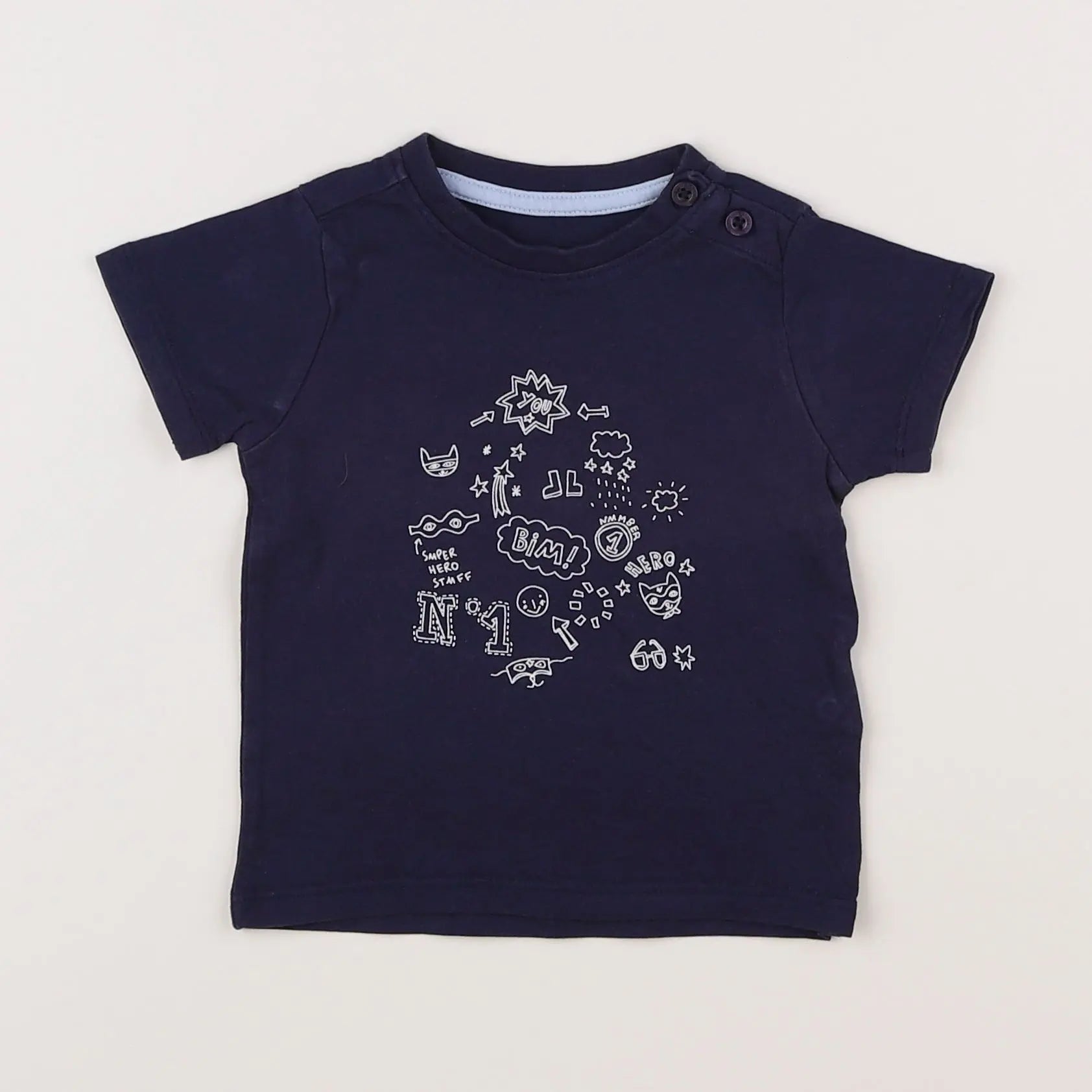 Vertbaudet - tee-shirt bleu - 6 mois