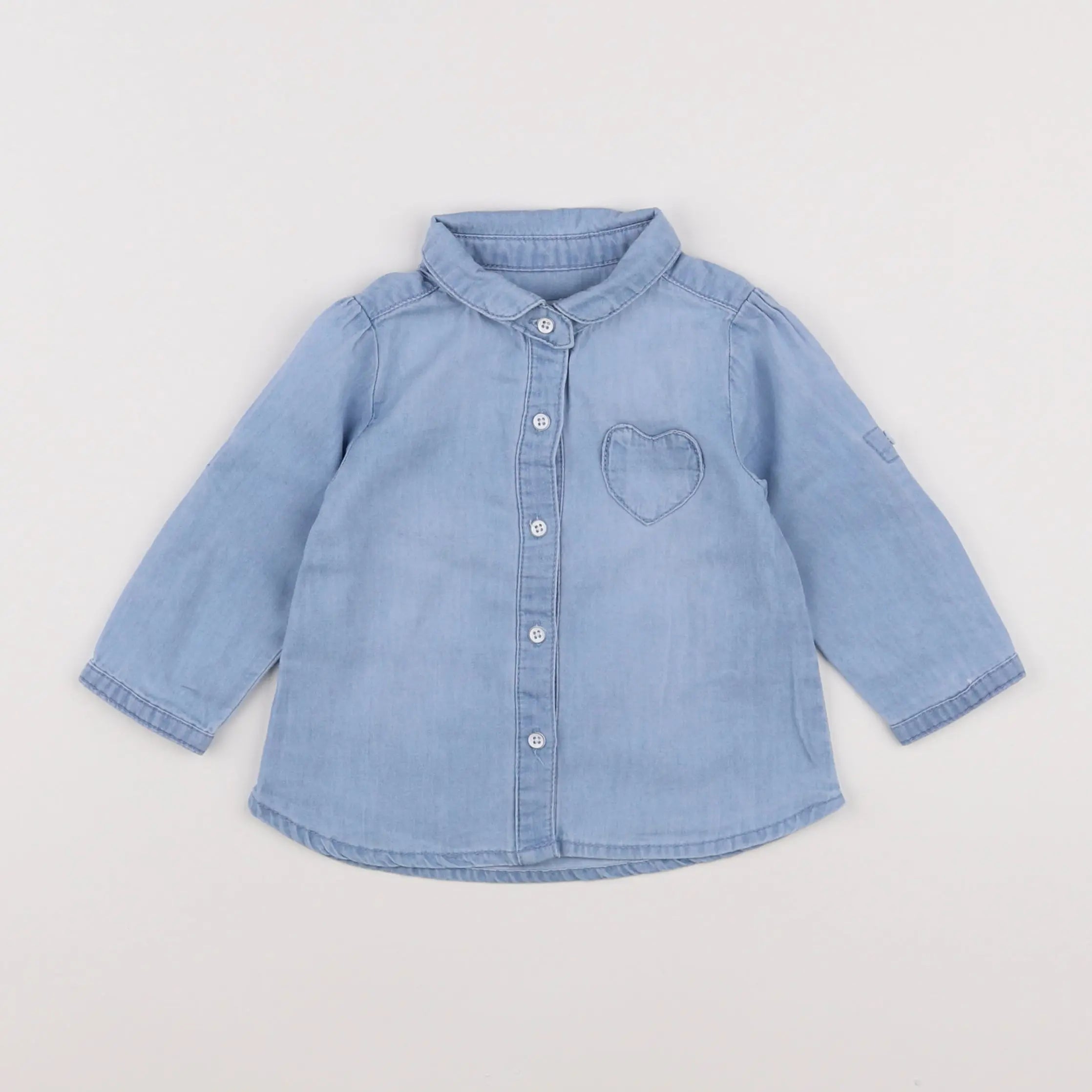Vertbaudet - blouse bleu - 9 mois