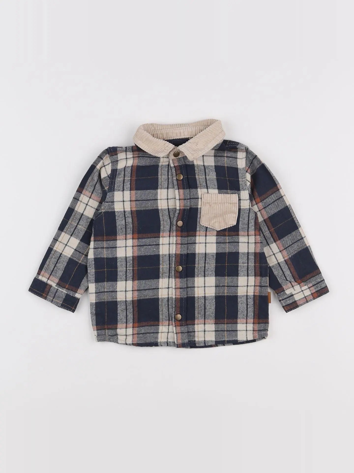 Vertbaudet - chemise bleu - 12 mois