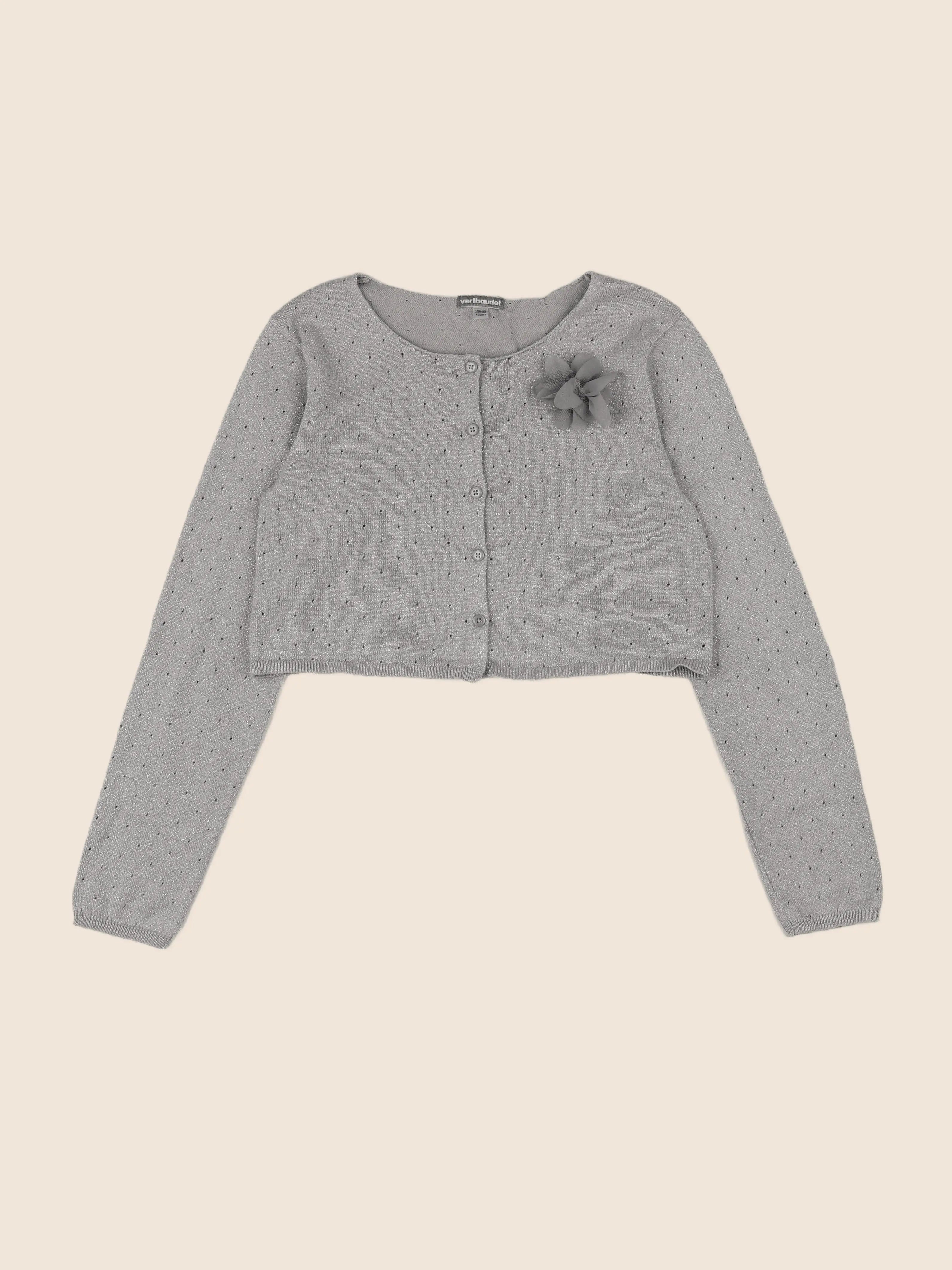 Vertbaudet - gilet gris, argent - 12 ans