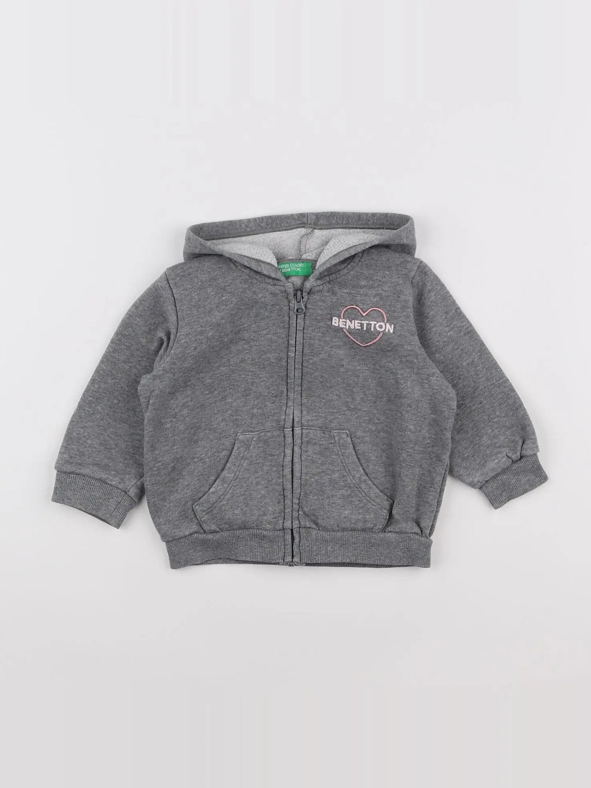 Benetton - sweat gris - 9/12 mois