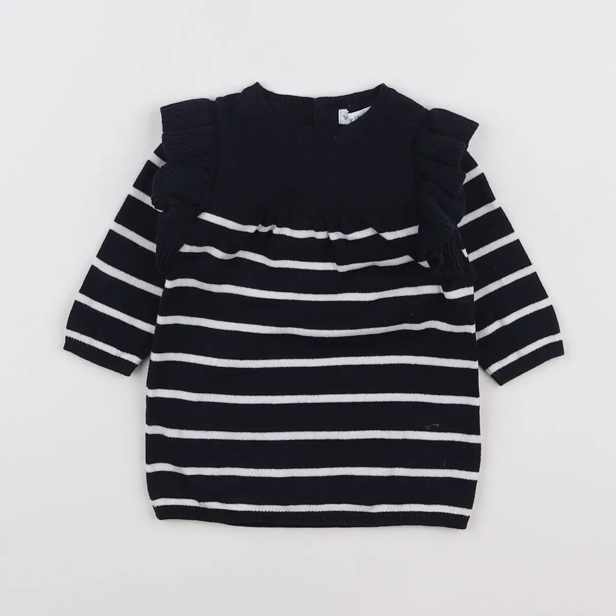 Vertbaudet - robe bleu, blanc - 3 mois
