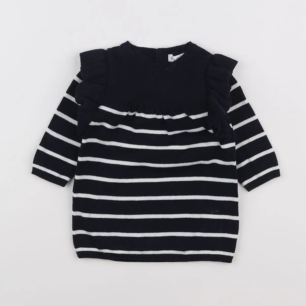 Vertbaudet - robe bleu, blanc - 3 mois