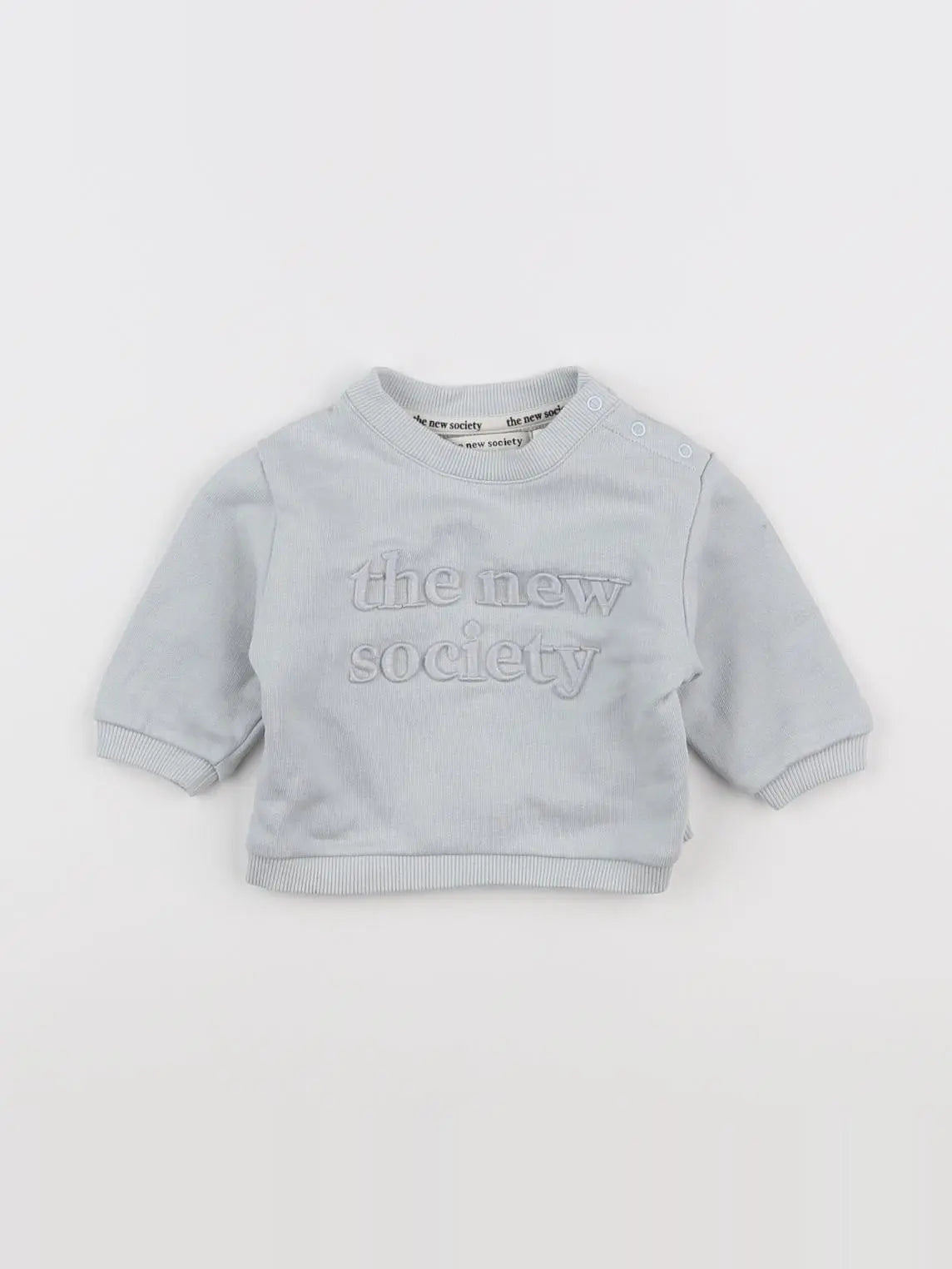 The new society - sweat bleu - 3 mois
