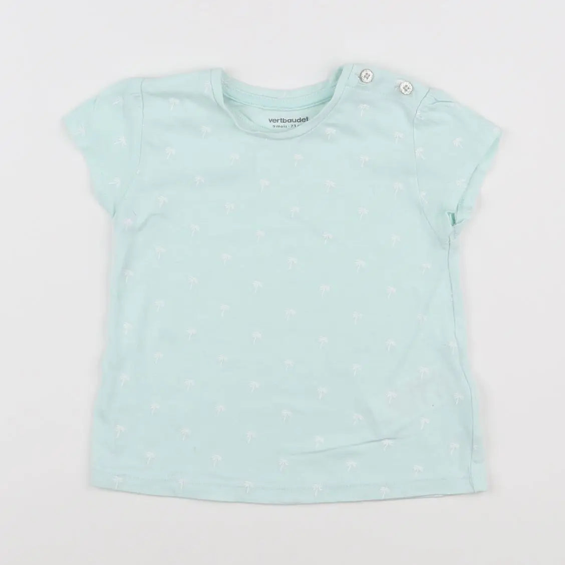 Vertbaudet - tee-shirt bleu, blanc - 9 mois