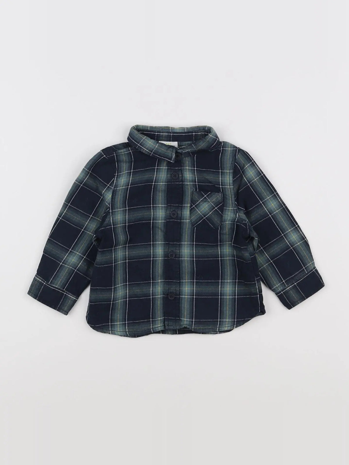 Tape à l'oeil - chemise bleu, vert - 12 mois