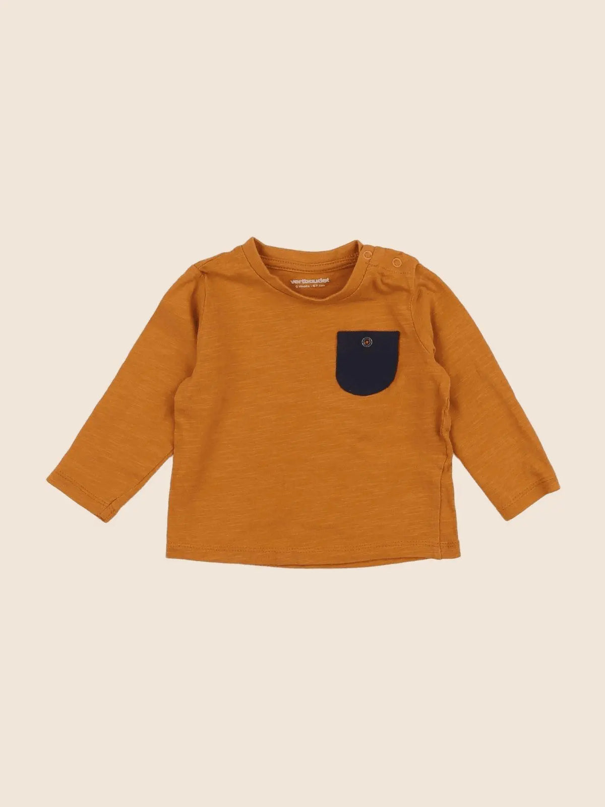 Vertbaudet - tee-shirt orange - 6 mois