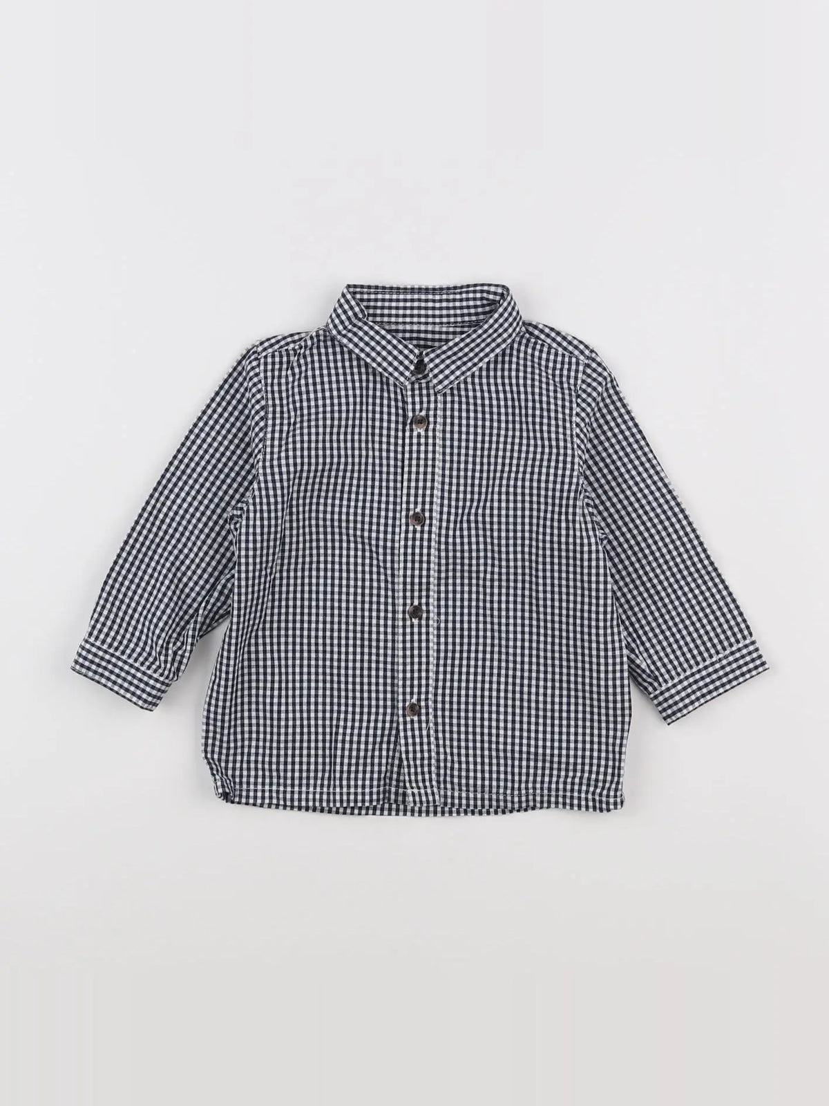 Vertbaudet - chemise bleu, blanc - 12 mois