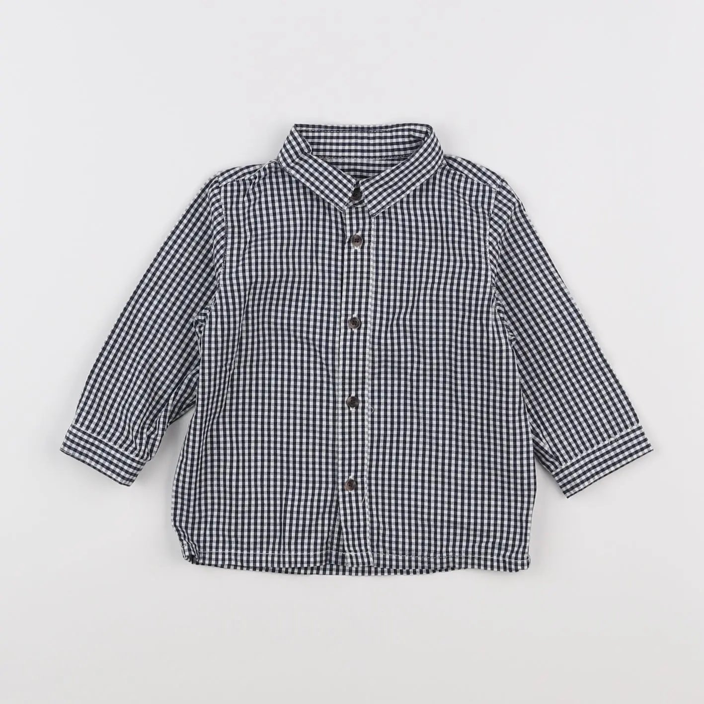 Vertbaudet - chemise bleu, blanc - 12 mois