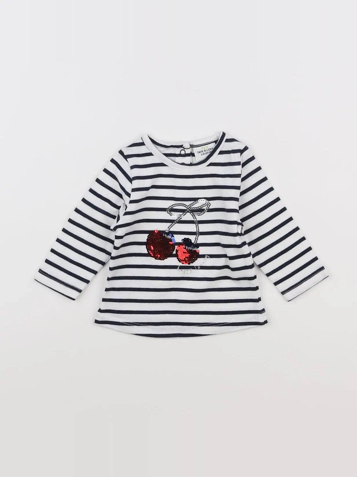 Tape à l'oeil - tee-shirt bleu, blanc - 3 mois