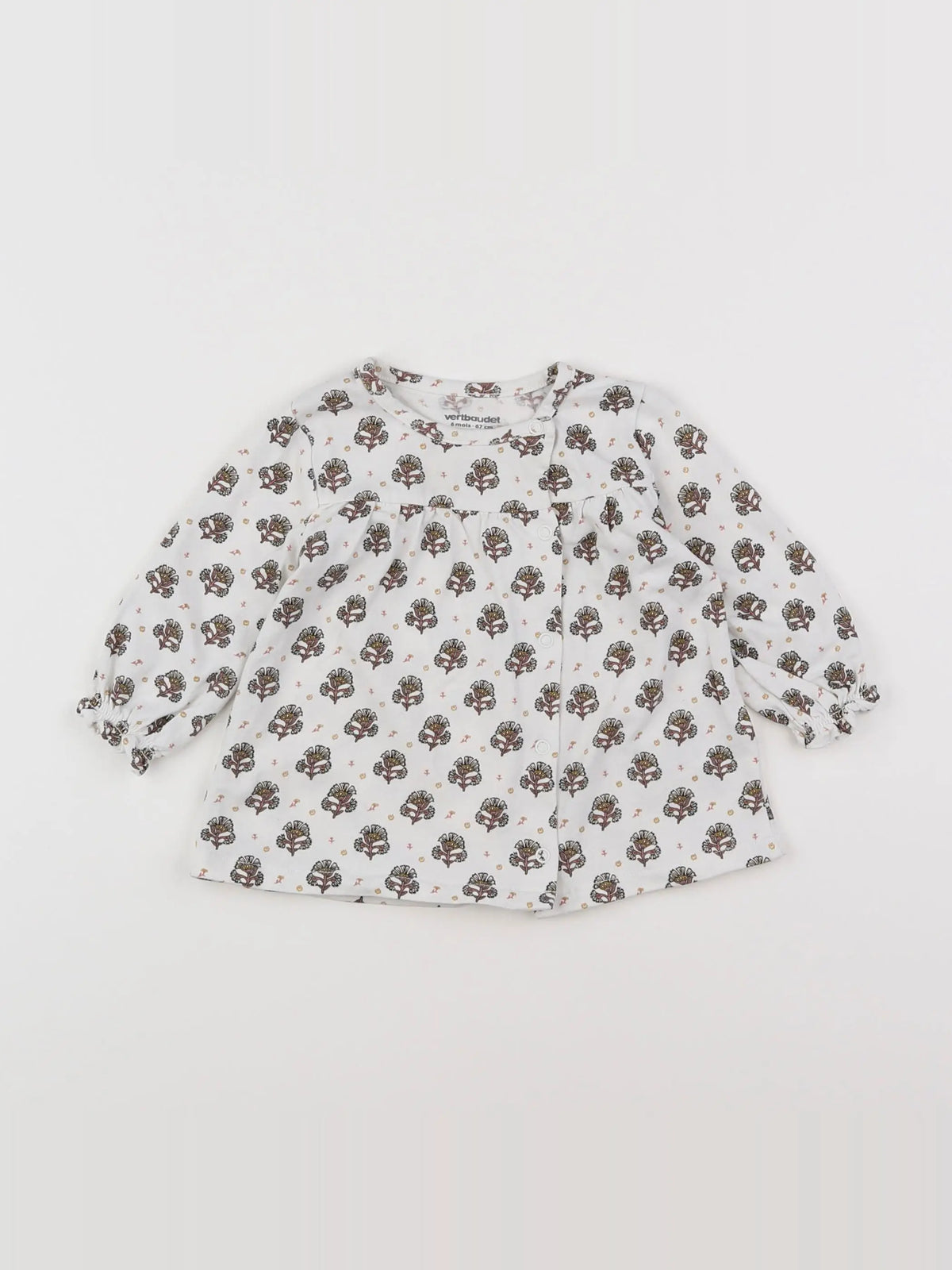 Vertbaudet - tee-shirt beige - 6 mois