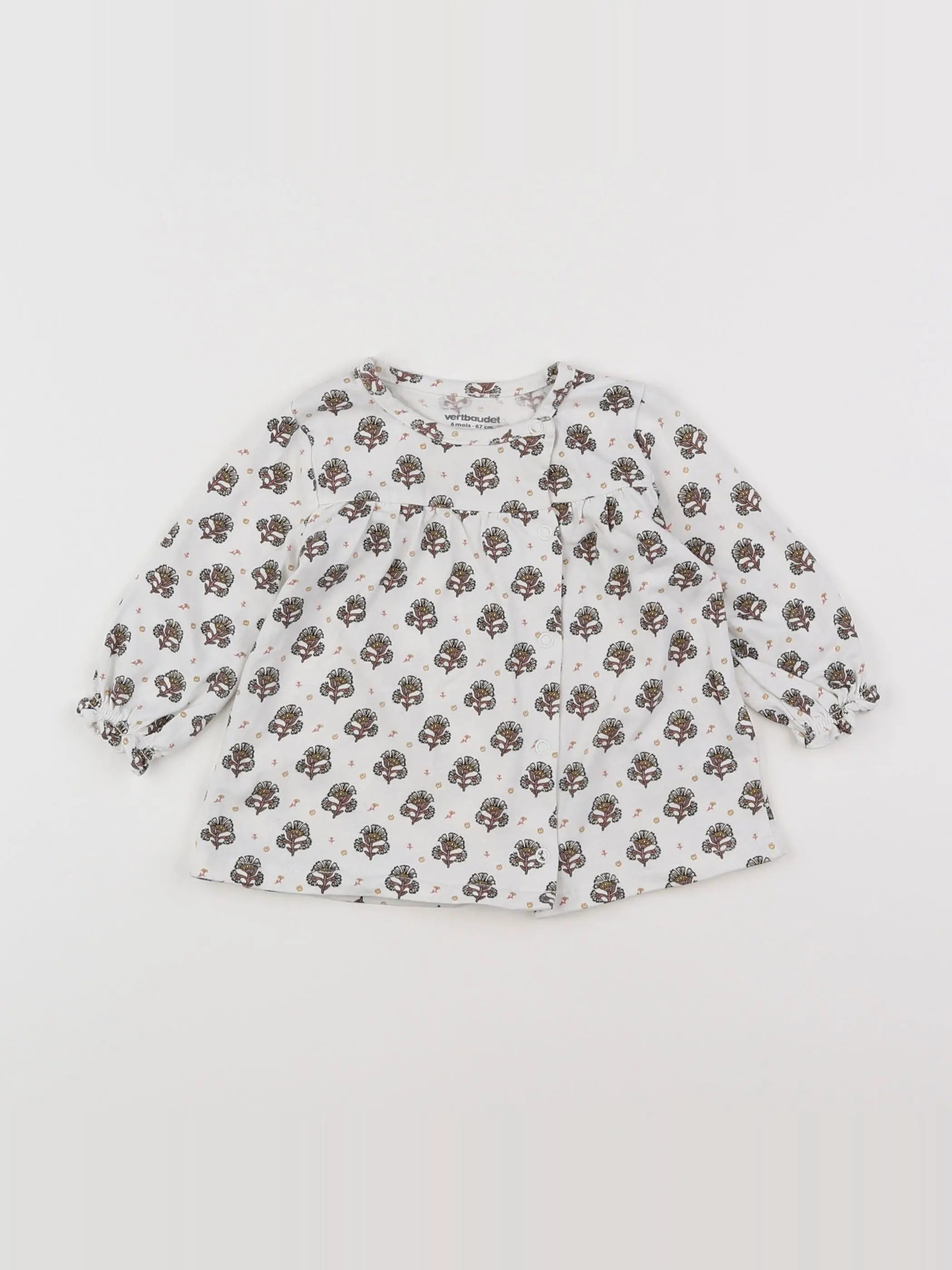 Vertbaudet - tee-shirt beige - 6 mois