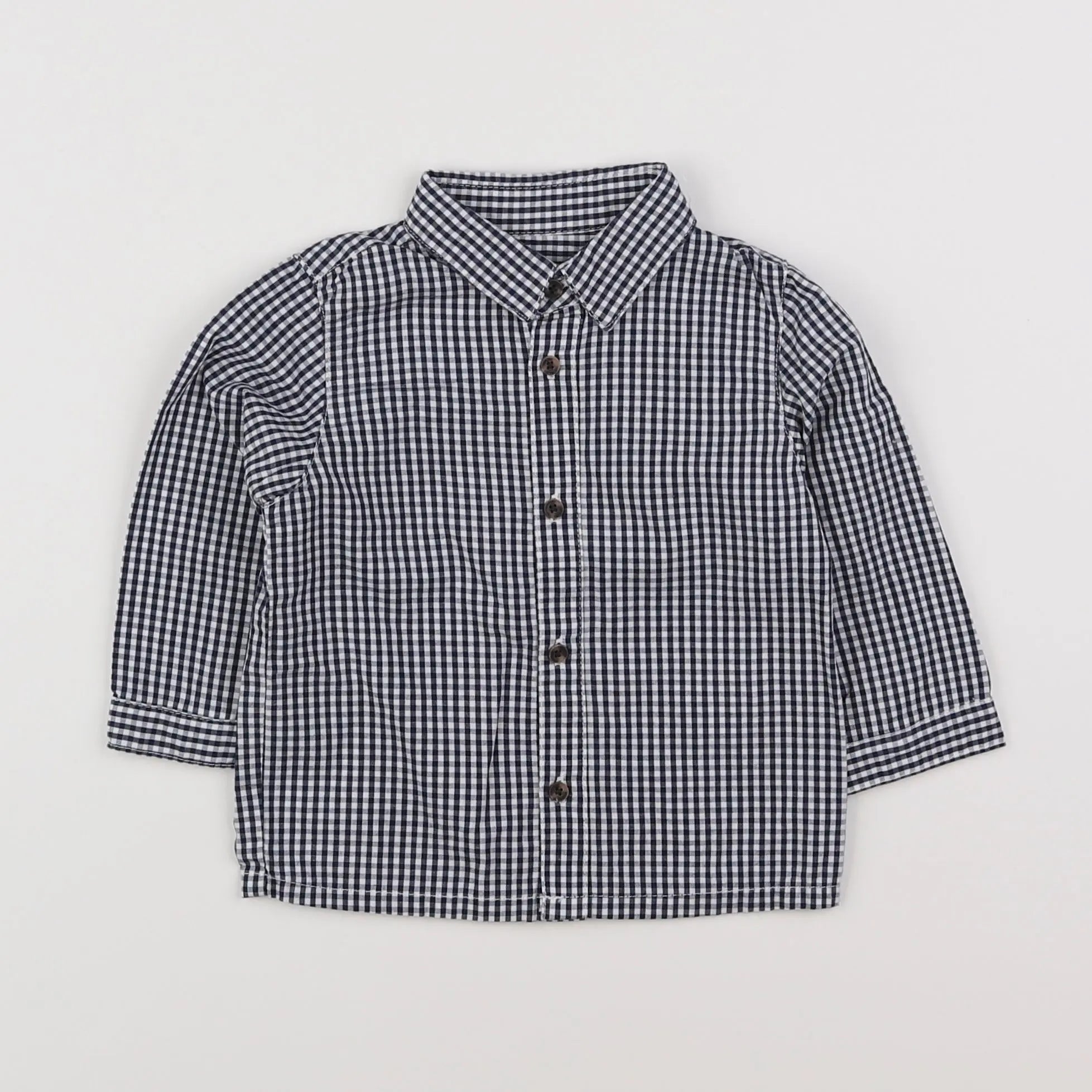 Vertbaudet - chemise bleu - 12 mois