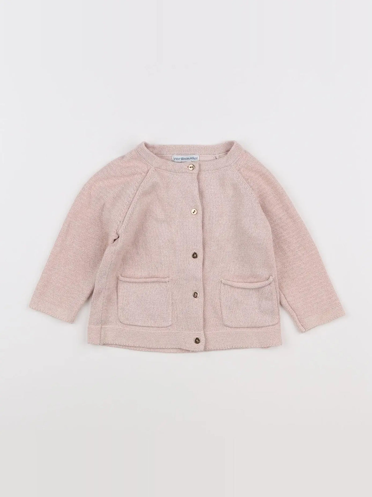 Vertbaudet - gilet or, rose - 12 mois