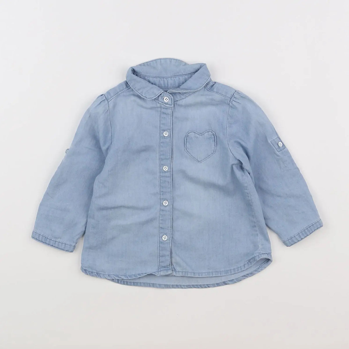 Vertbaudet - chemise bleu - 12 mois