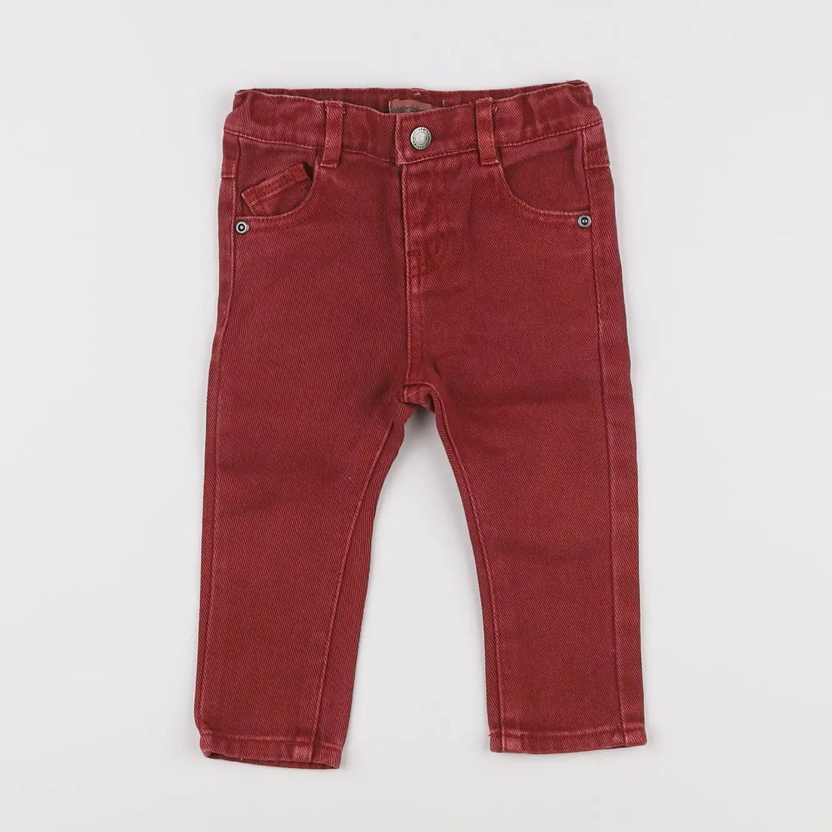 Vertbaudet - jean rouge - 9 mois