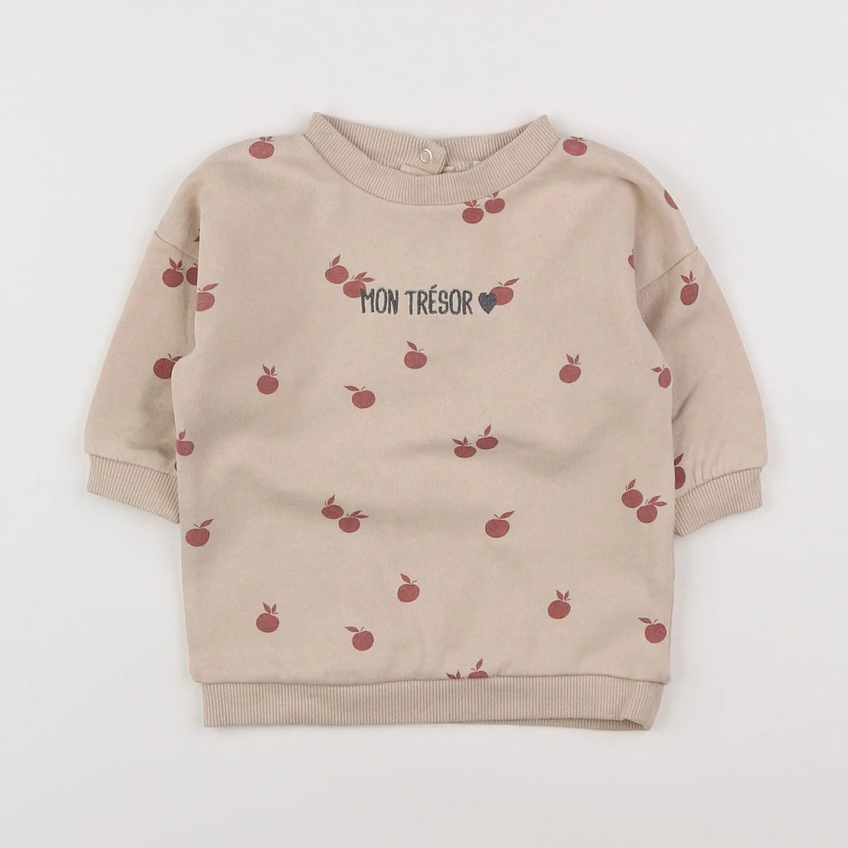 Vertbaudet - sweat beige - 6 mois