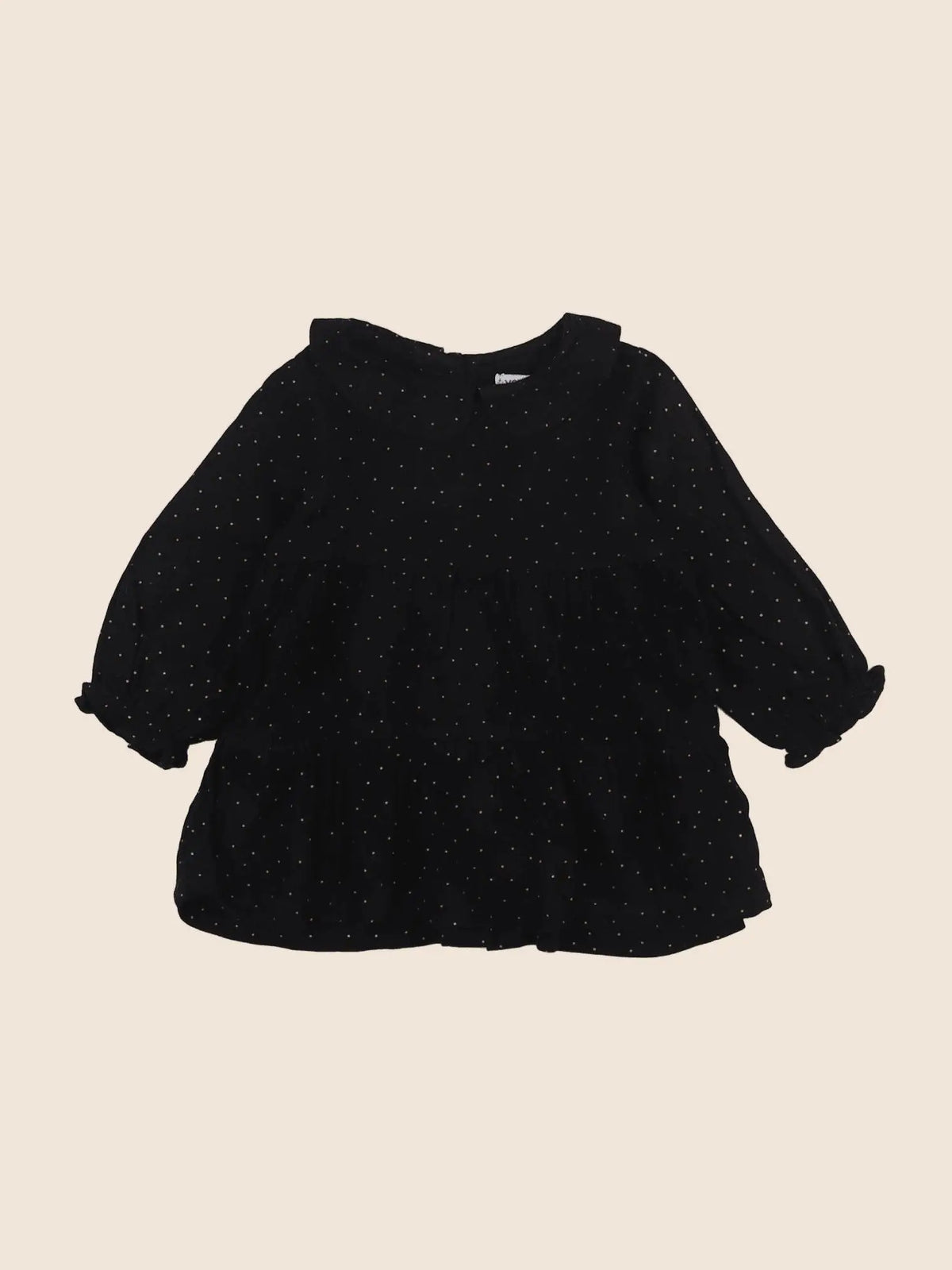 Vertbaudet - robe noir, or - 9 mois