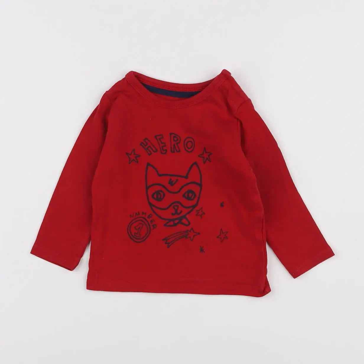 Vertbaudet - tee-shirt rouge - 6 mois