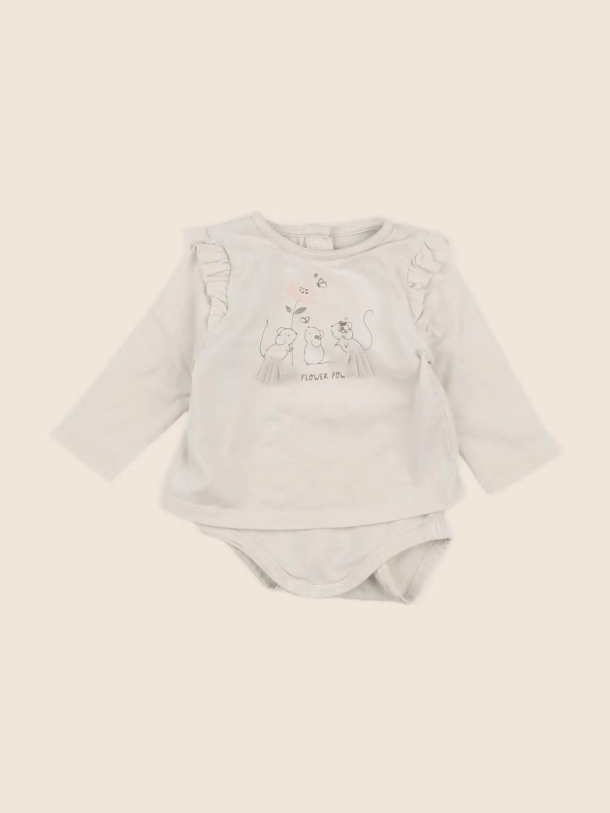 Vertbaudet - body tee-shirt beige - 3 mois