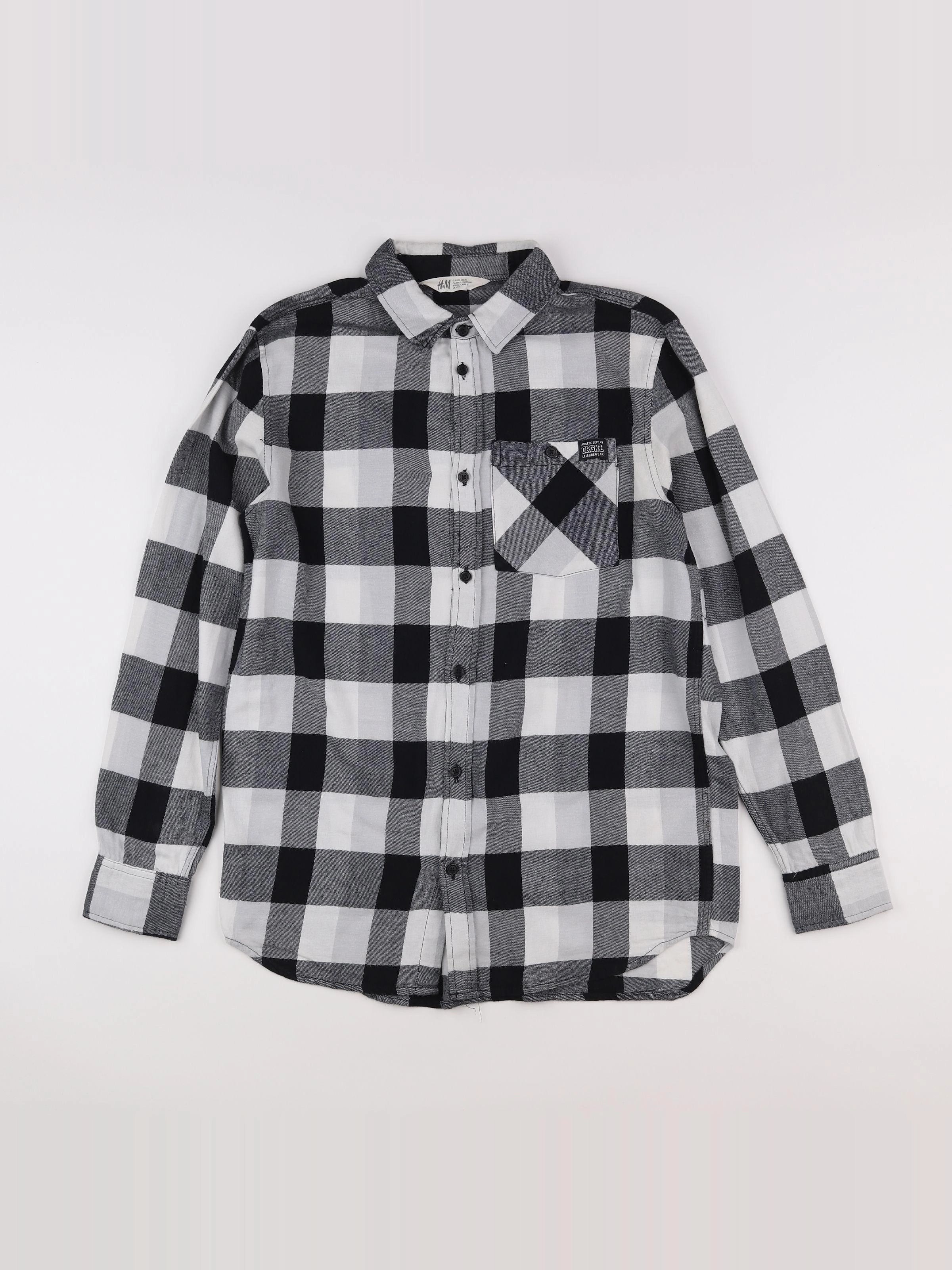 H&M - chemise blanc, noir - 14 ans