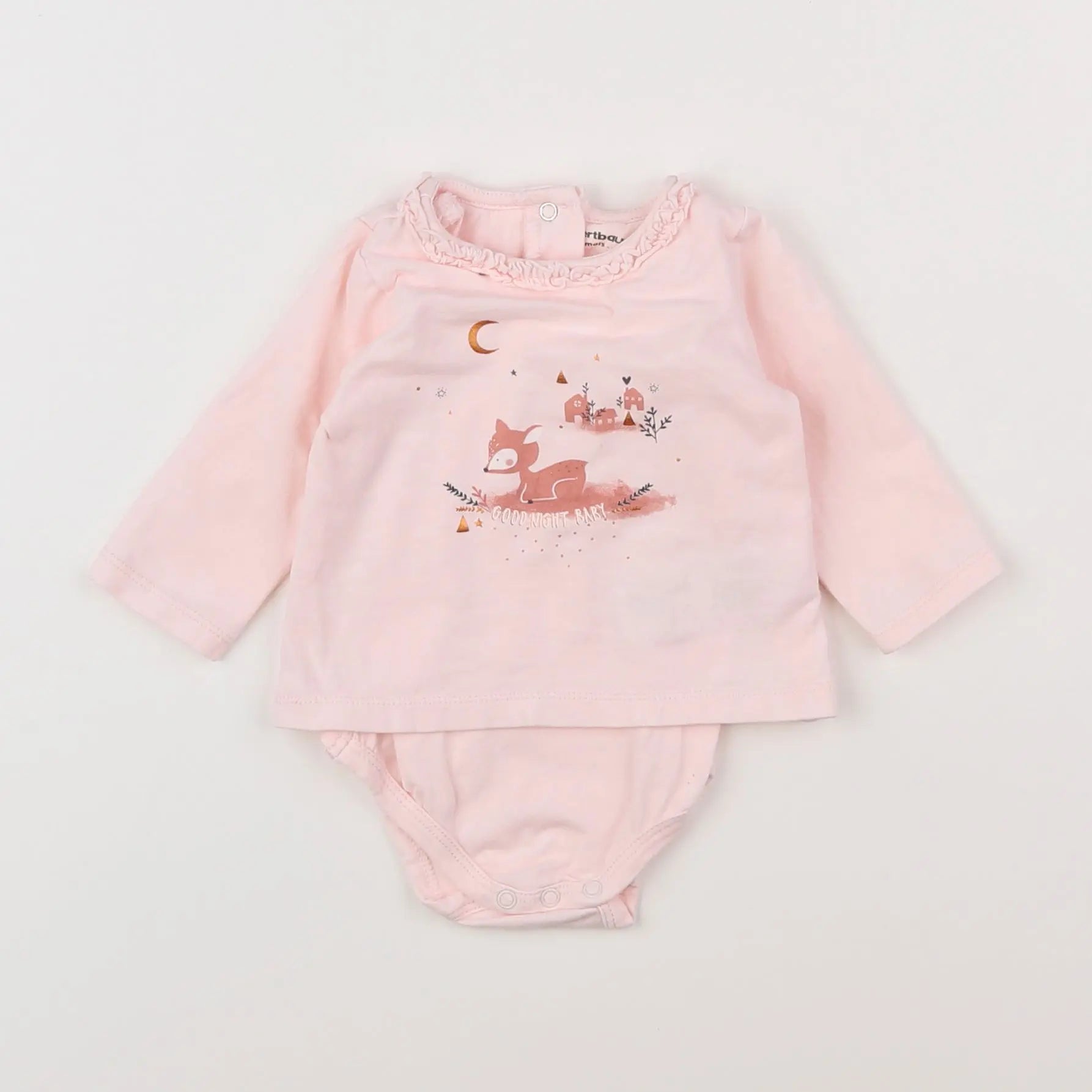 Vertbaudet - body tee-shirt rose - 3 mois