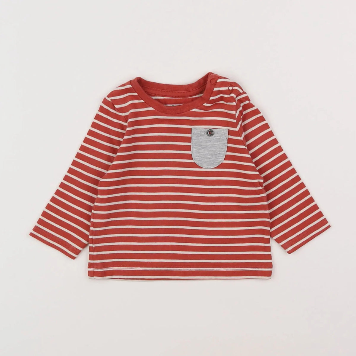Vertbaudet - tee-shirt rouge, blanc - 3 mois