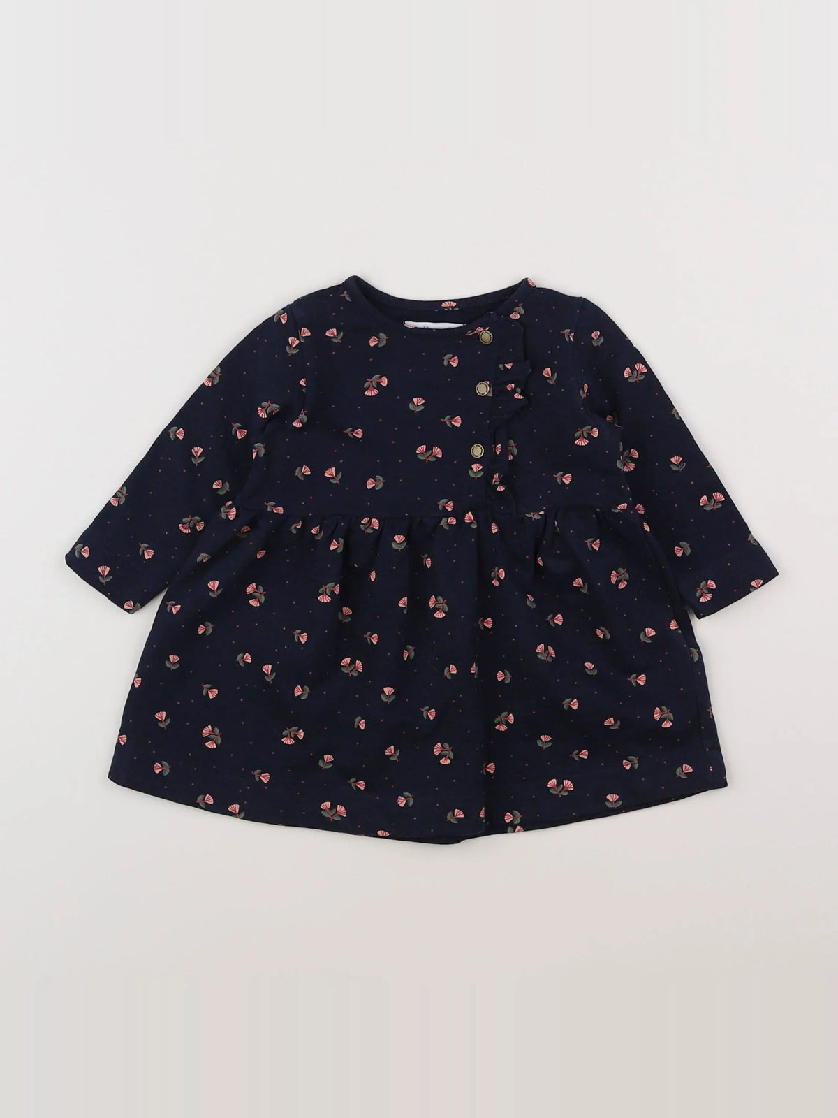 Vertbaudet - robe bleu, multicolore - 6 mois