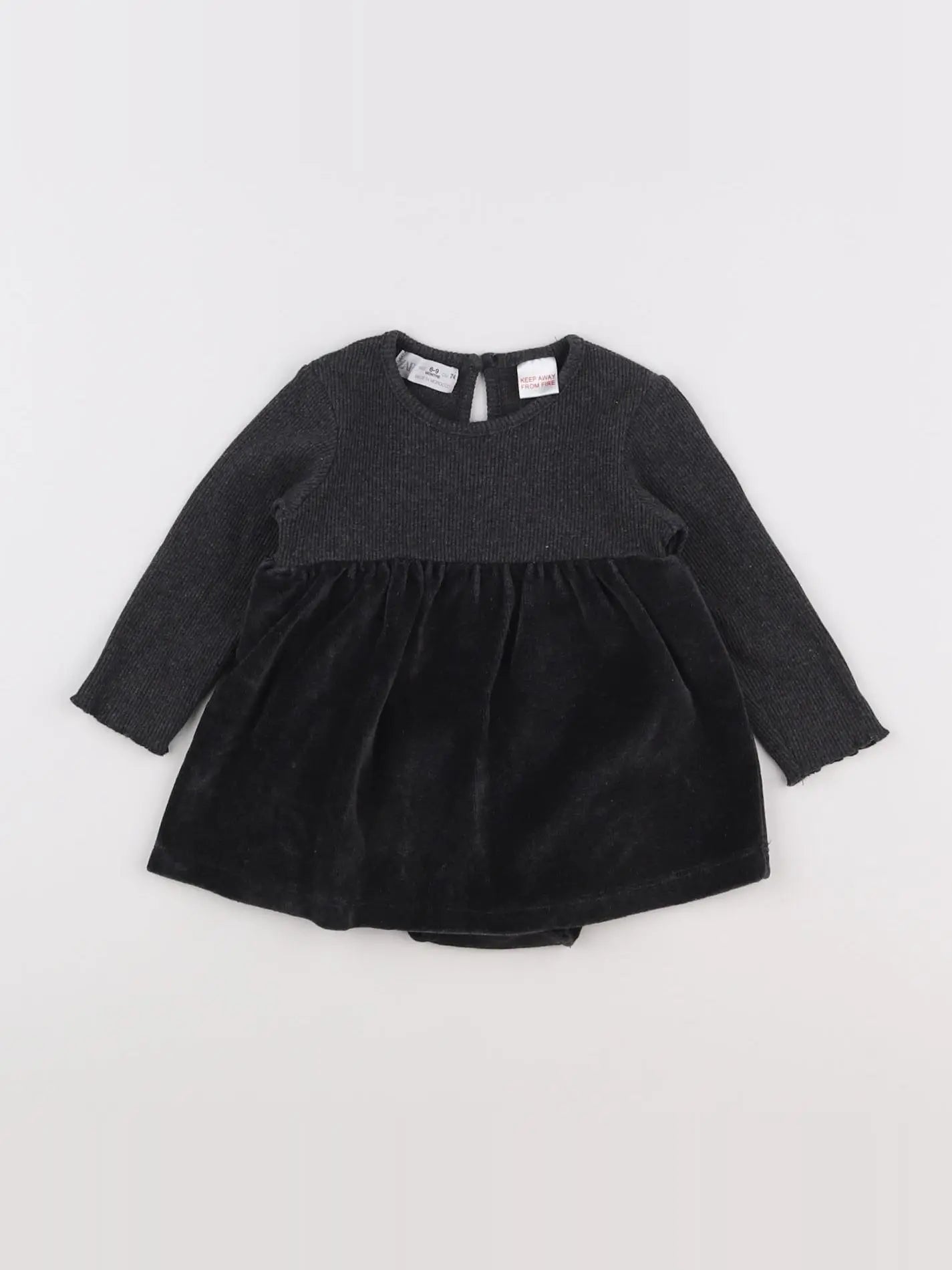 Zara - robe gris - 6/9 mois
