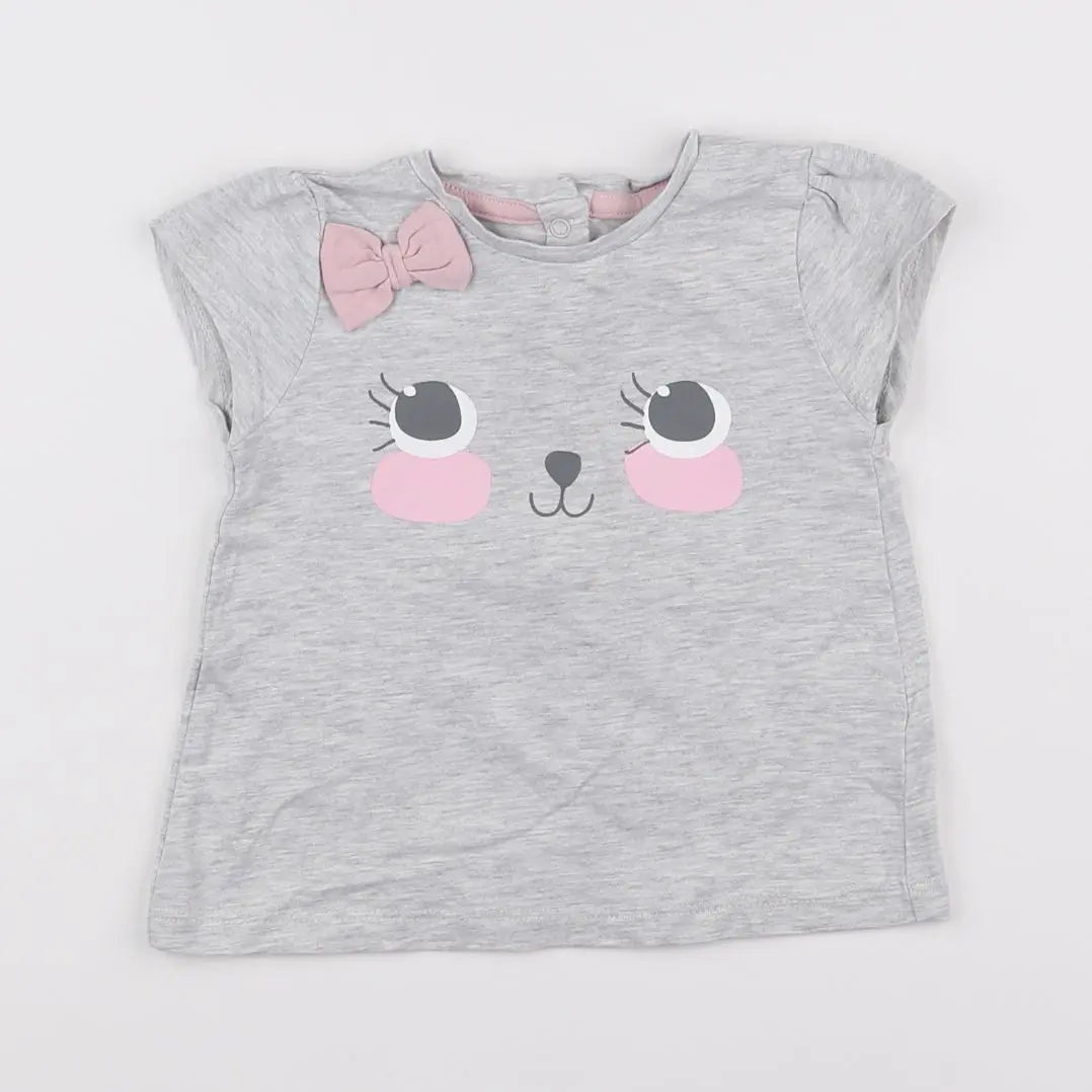 Vertbaudet - tee-shirt gris - 9 mois