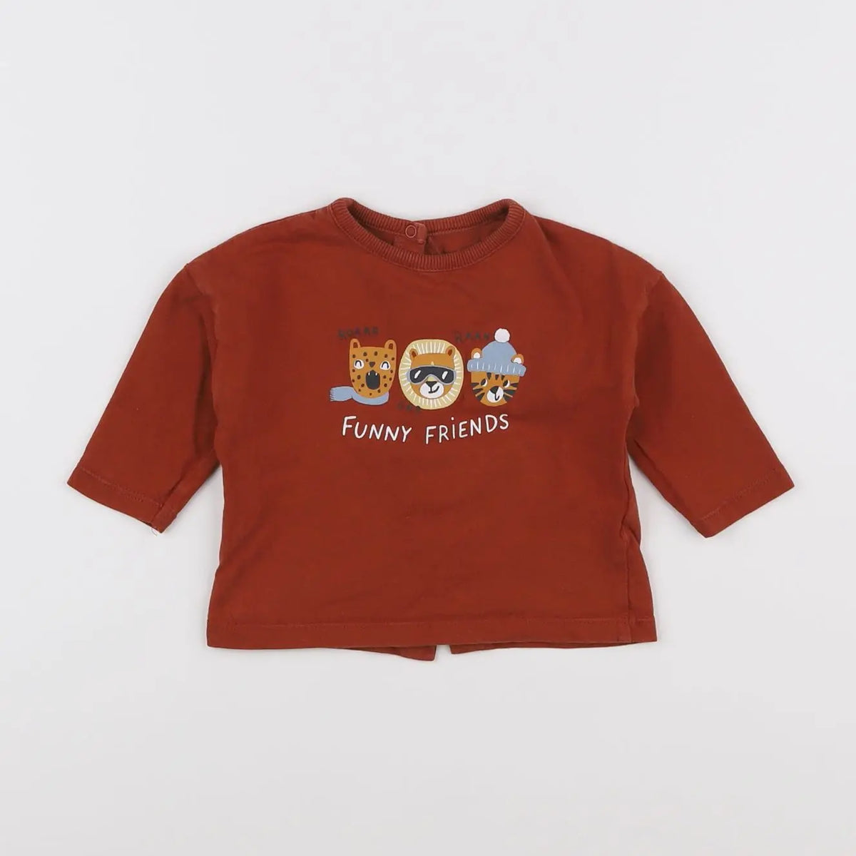Vertbaudet - tee-shirt marron - 6 mois