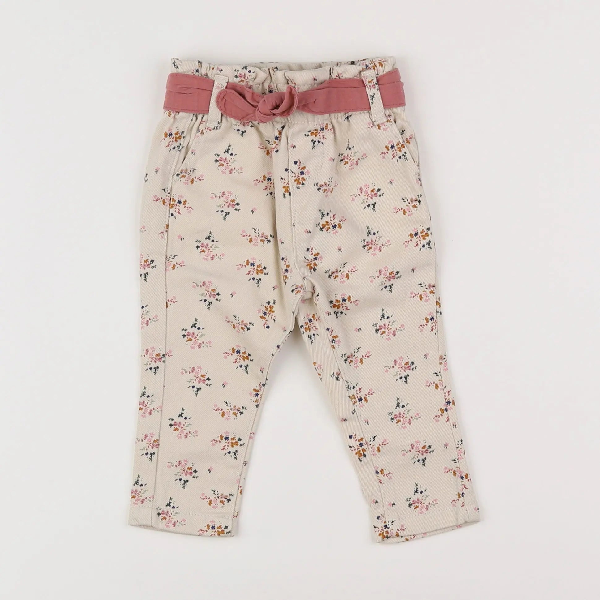Vertbaudet - pantalon beige - 6 mois