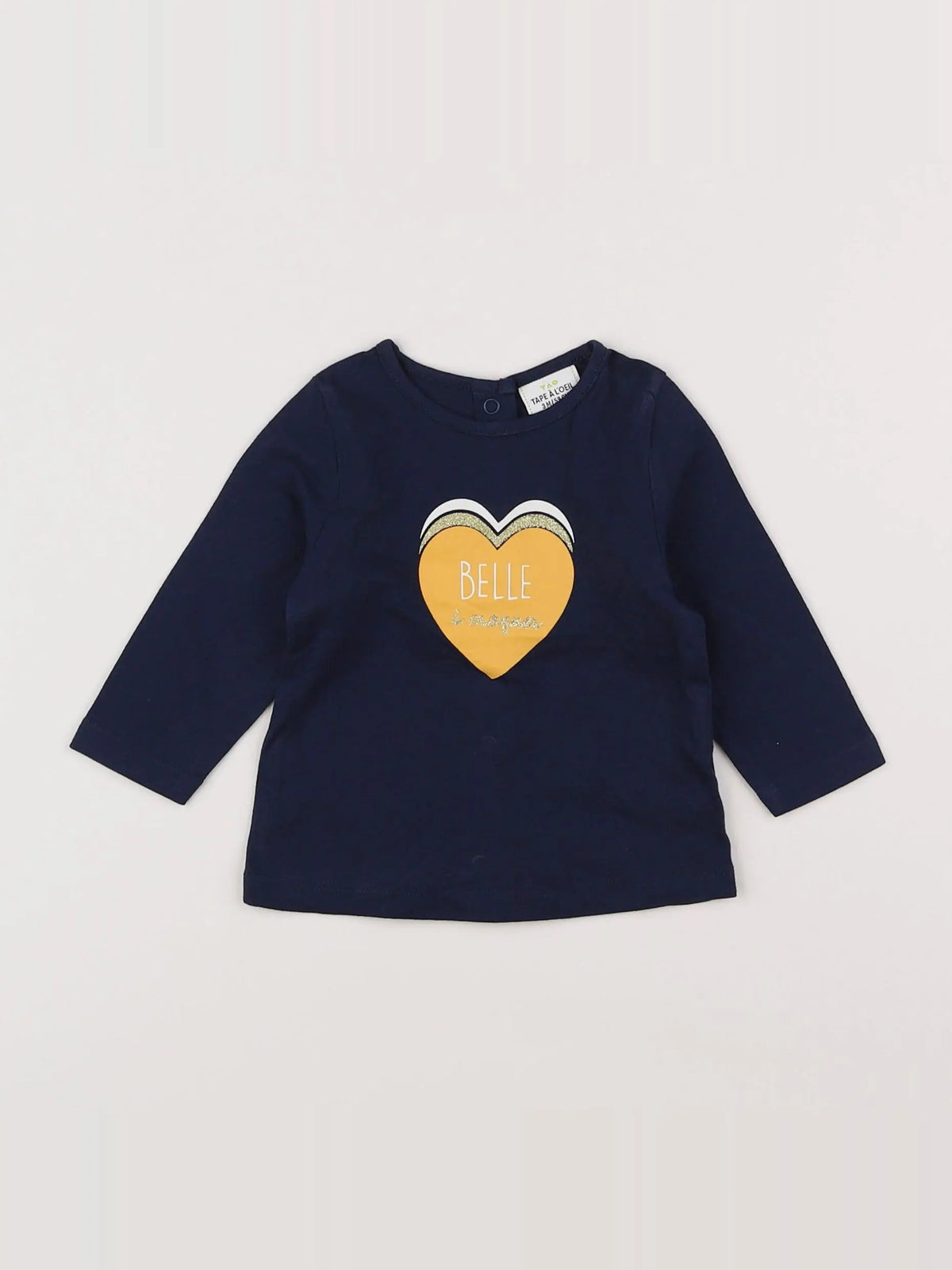 Tape à l'oeil - tee-shirt bleu, jaune - 3 mois