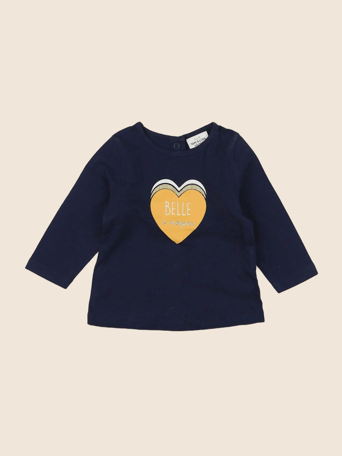 Tape à l'oeil - tee-shirt bleu, jaune - 3 mois