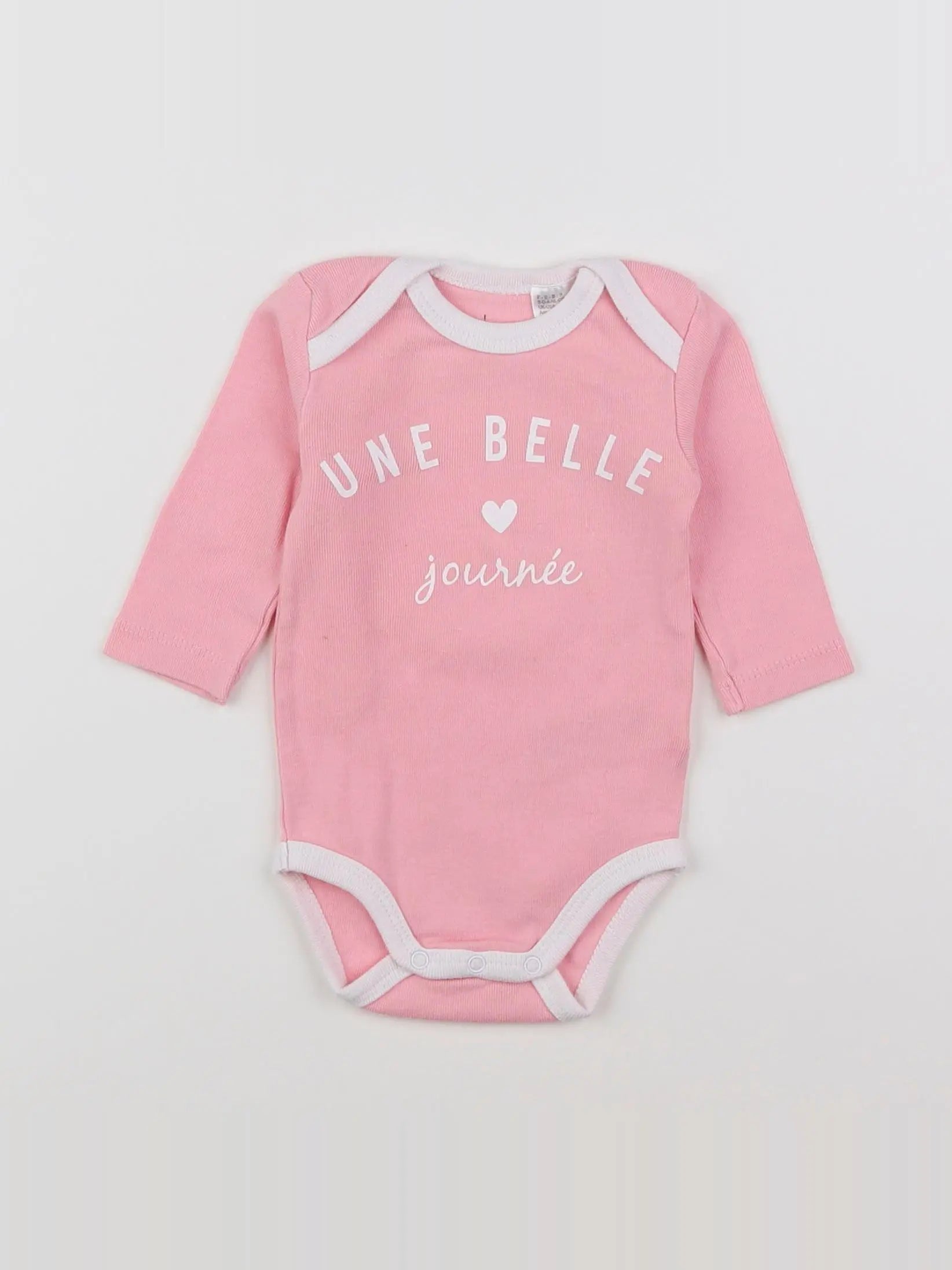 La Redoute - body rose, blanc - 3 mois