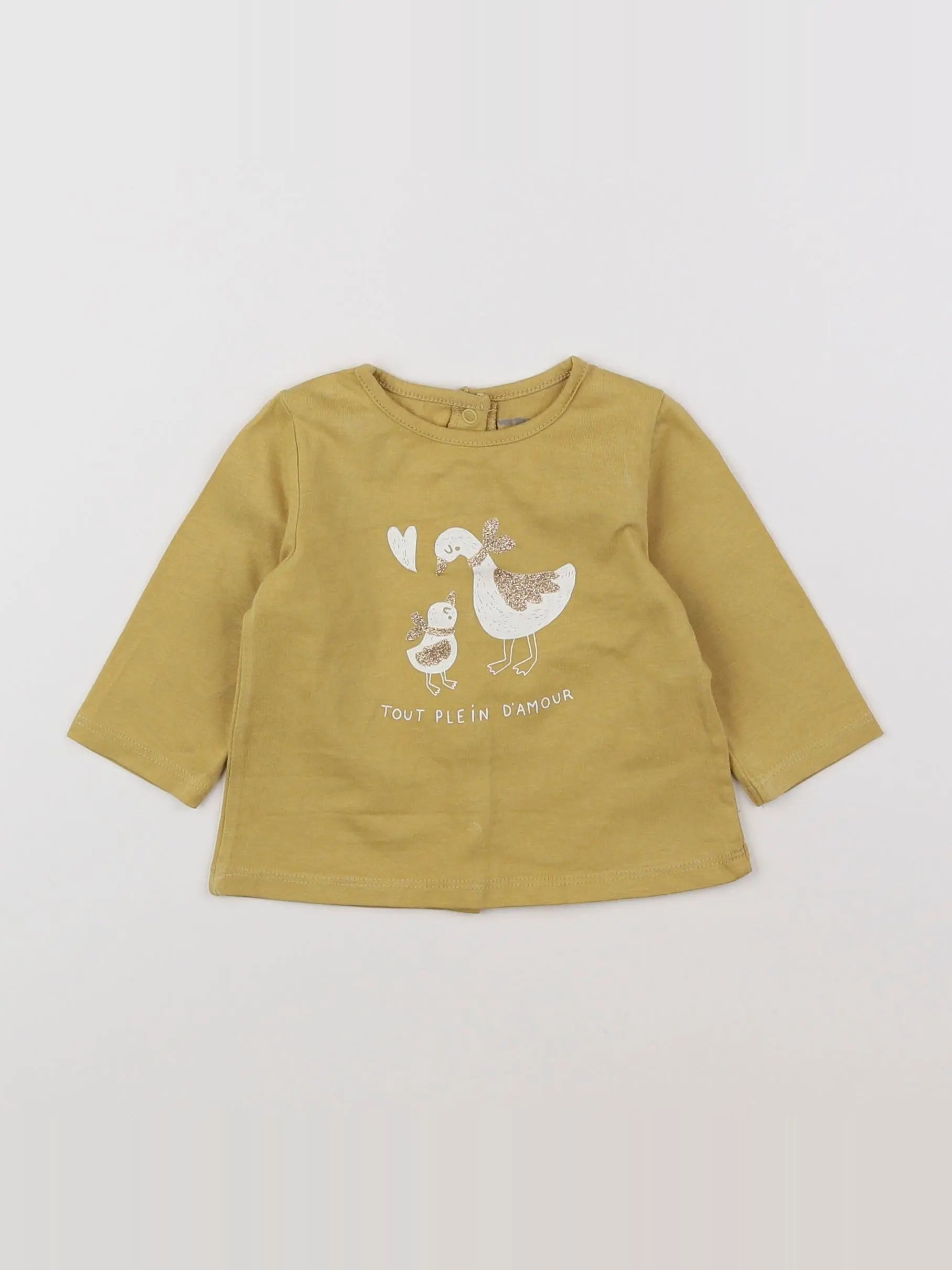 Vertbaudet - tee-shirt jaune - 3 mois