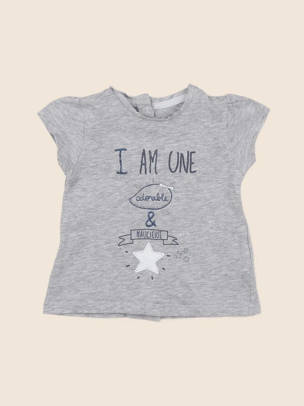Vertbaudet - tee-shirt gris - 6 mois