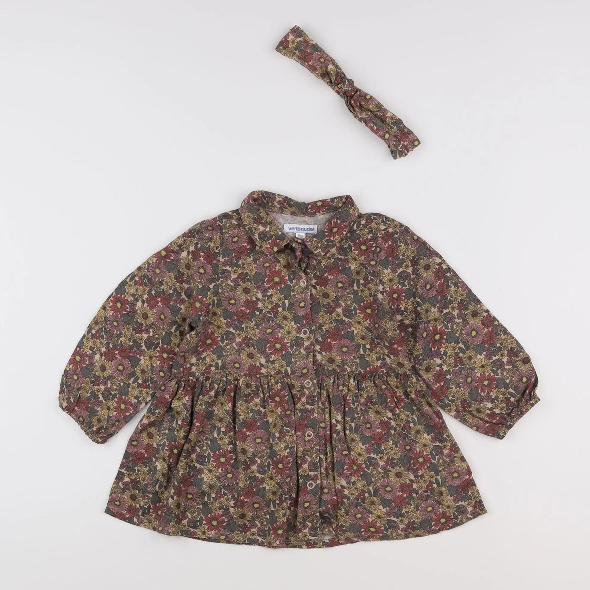 Vertbaudet - robe multicolore - 2 ans