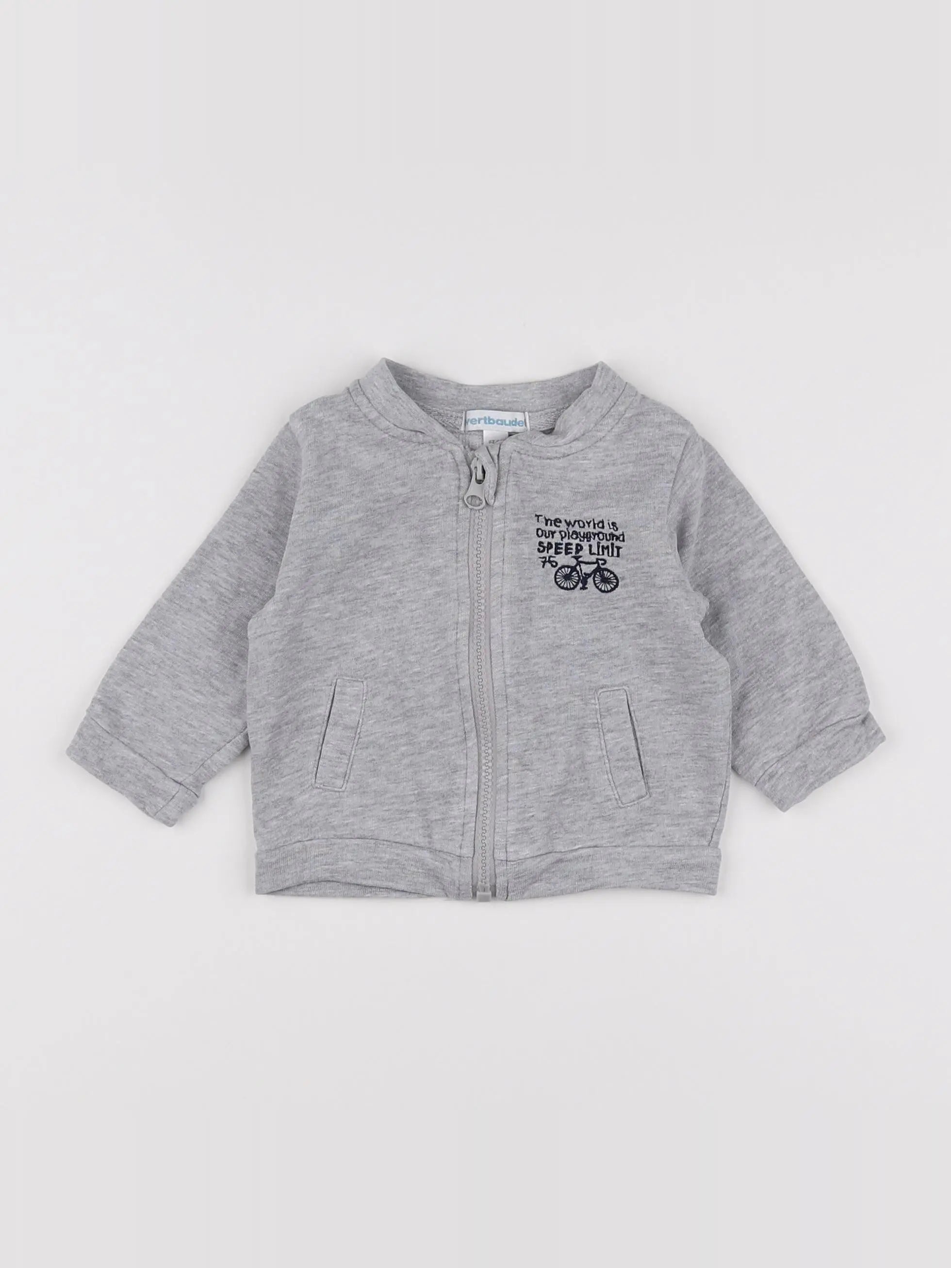 Vertbaudet - sweat gris - 6 mois