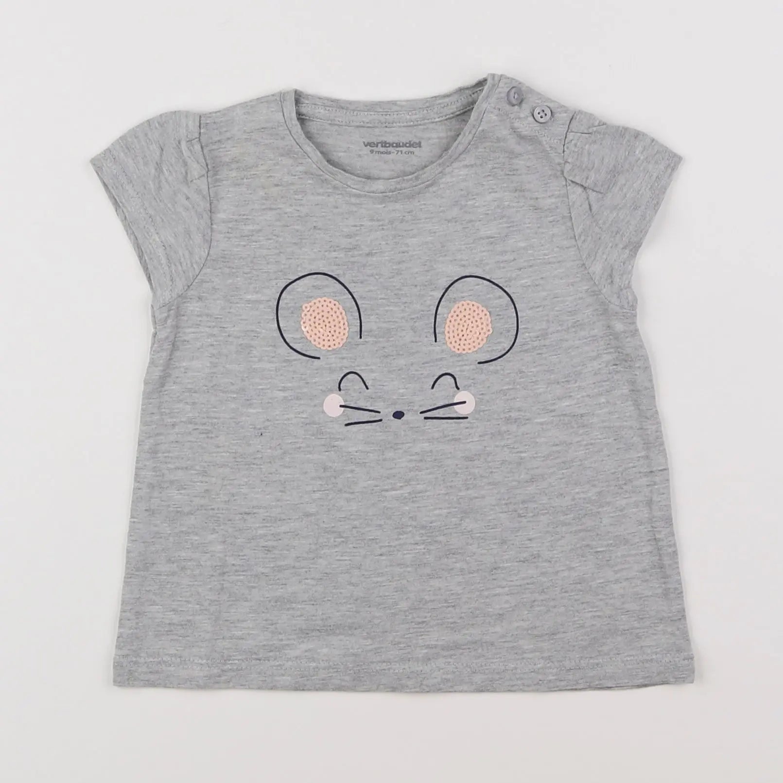 Vertbaudet - tee-shirt gris - 9 mois