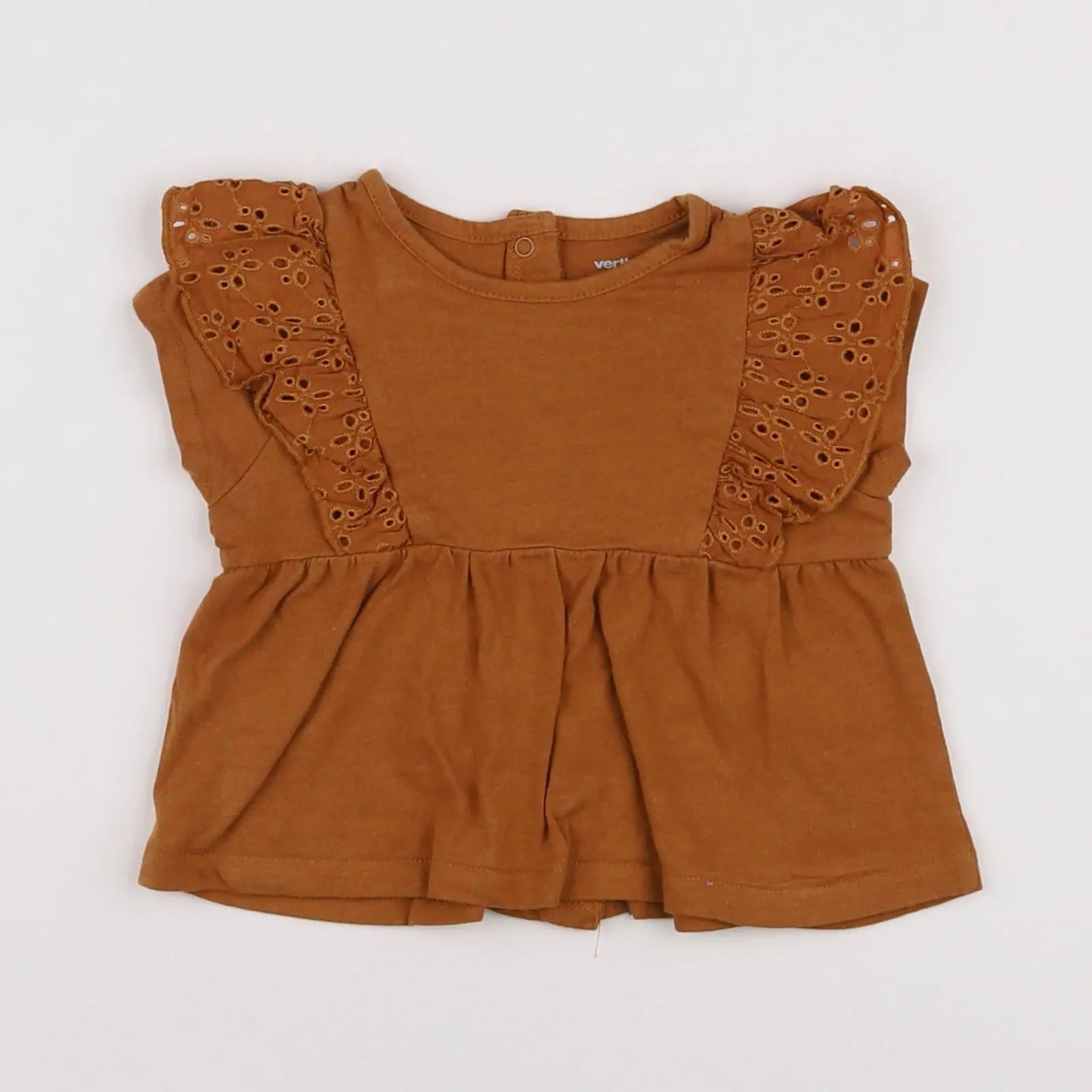 Vertbaudet - tee-shirt marron - 6 mois