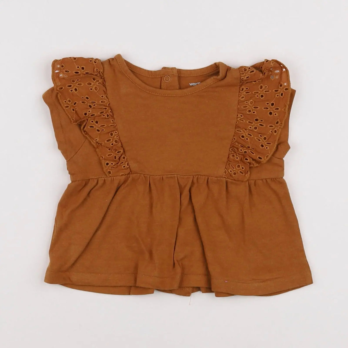 Vertbaudet - tee-shirt marron - 6 mois