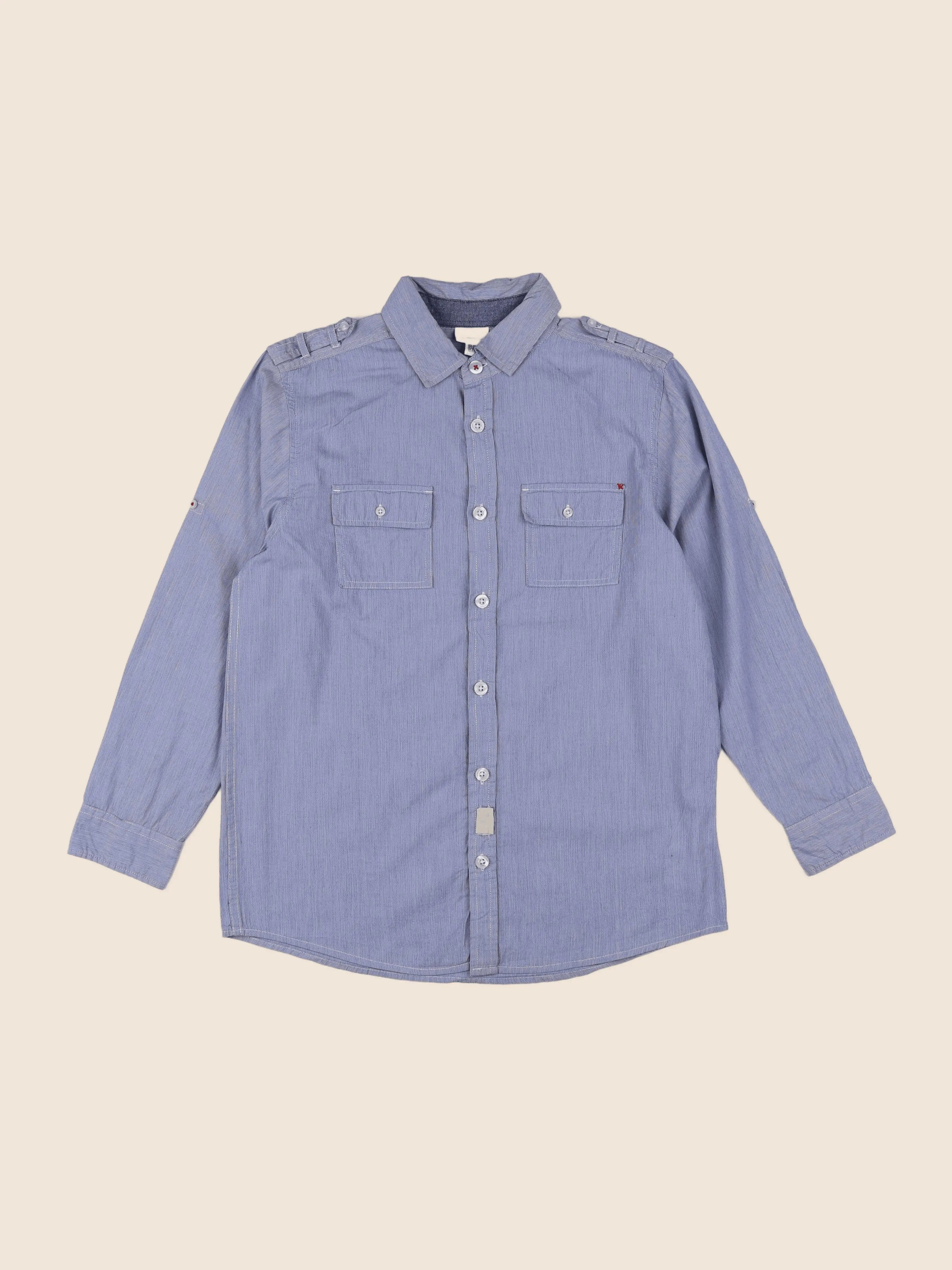 Vertbaudet - chemise imprimé au dos bleu - 12 ans