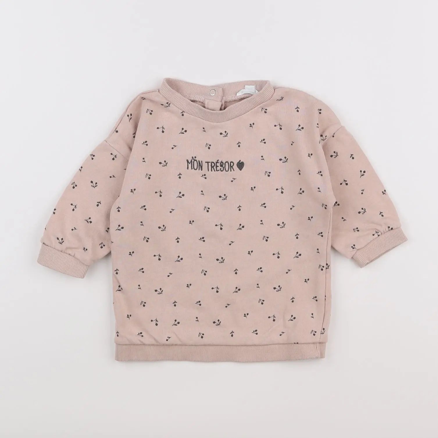 Vertbaudet - sweat rose - 12 mois