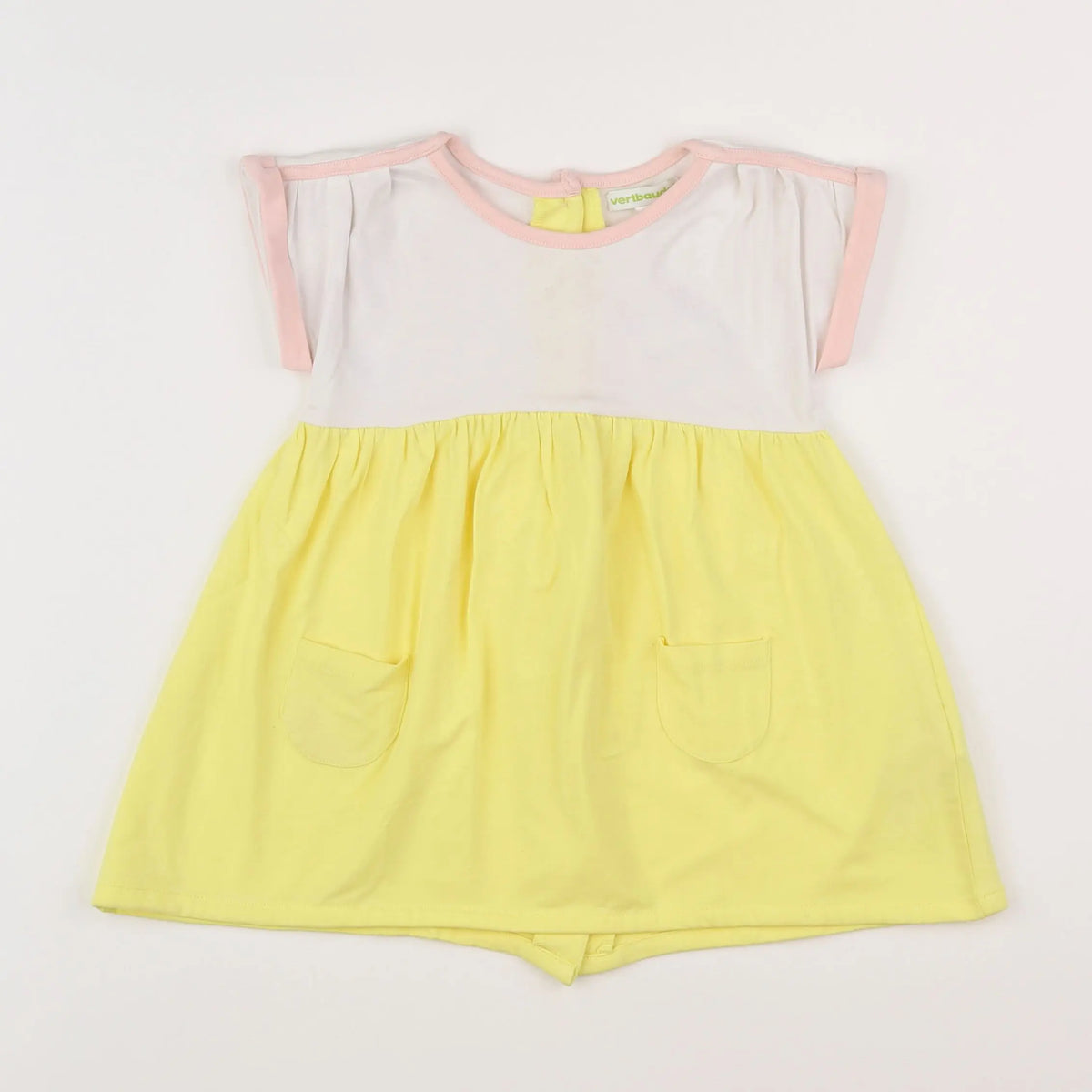 Vertbaudet - robe blanc, jaune - 12 mois