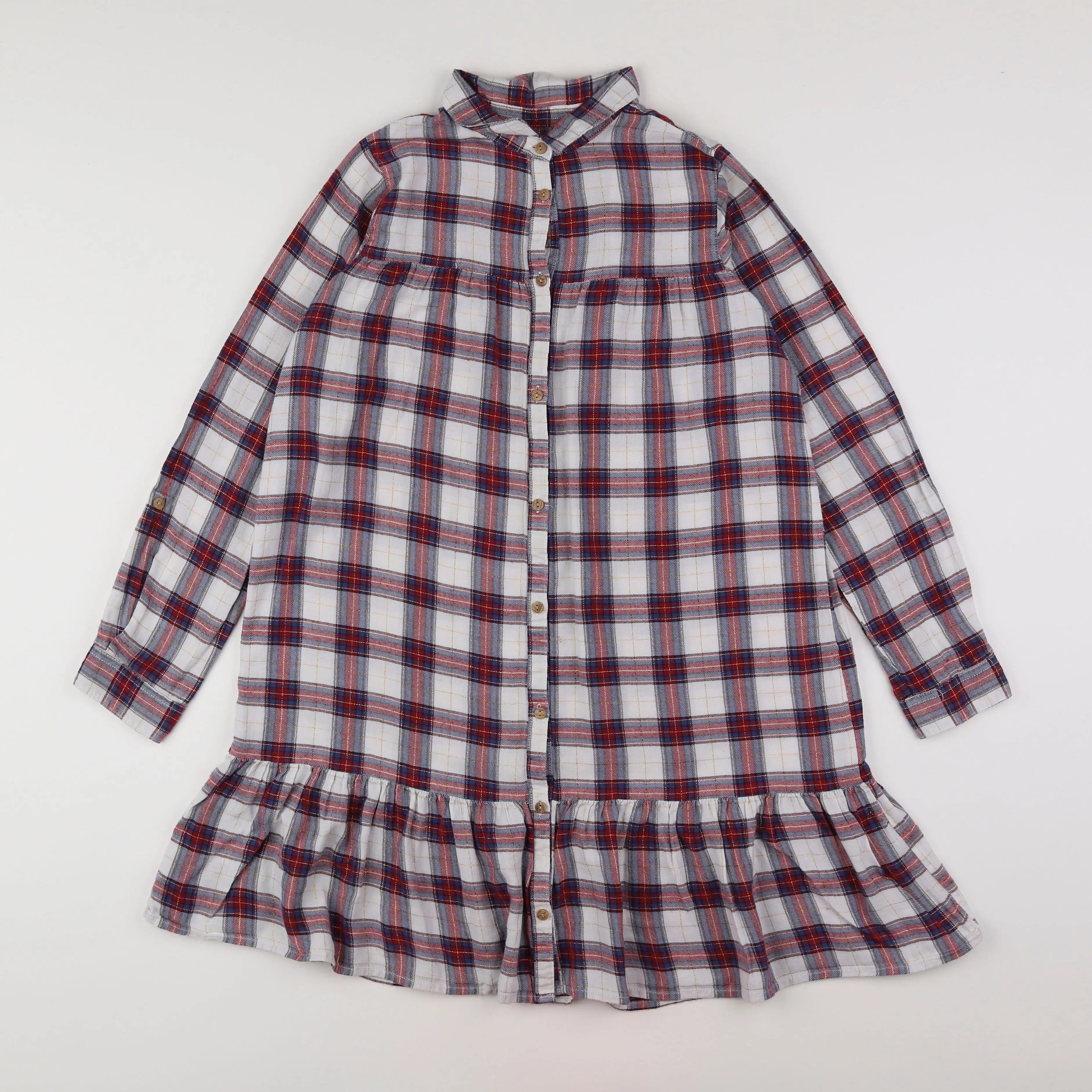 Vertbaudet - robe rouge, blanc - 12 ans